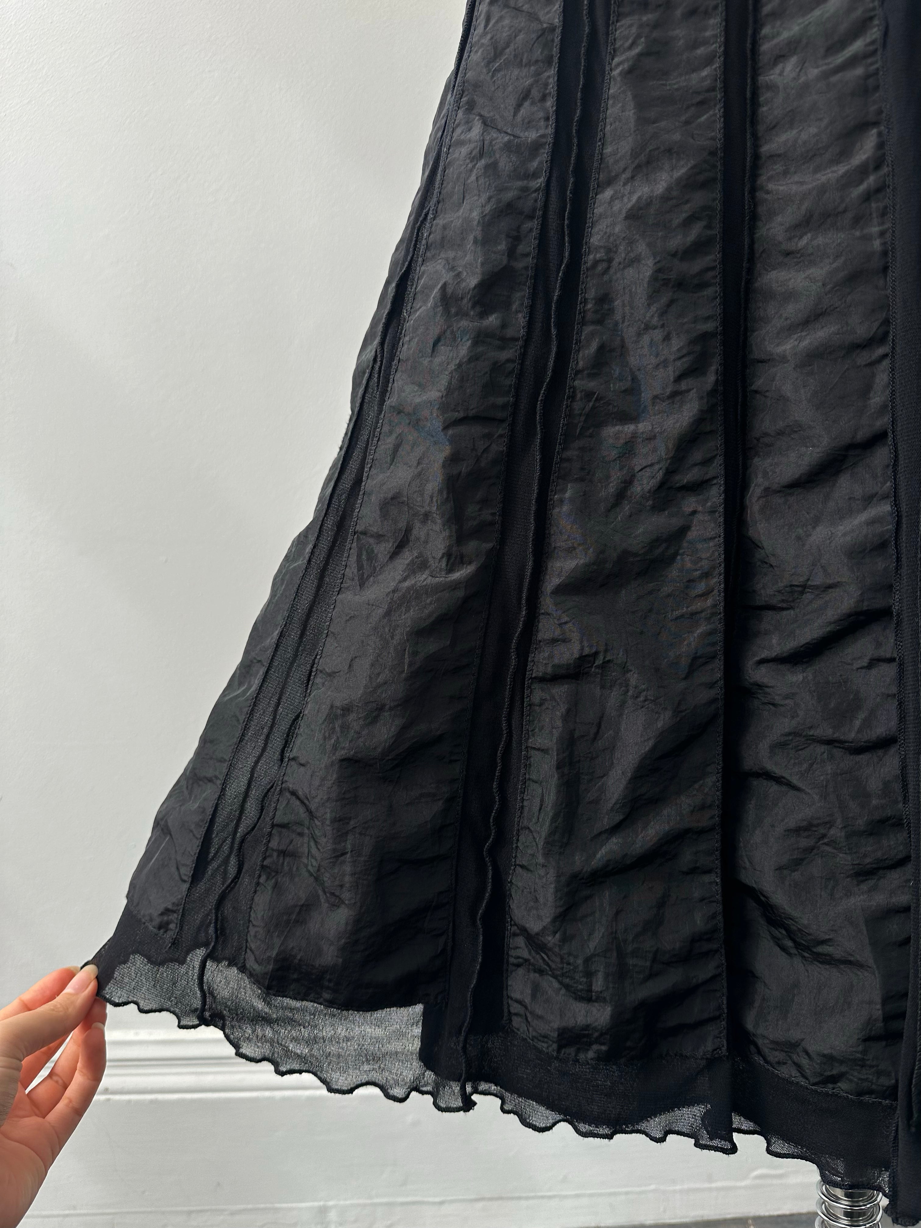 Italian Vintage 1990s Satin Paneled Midi Skirt - W28-32