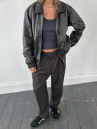 Vintage Smooth Leather Bomber Jacket - L - SYLK