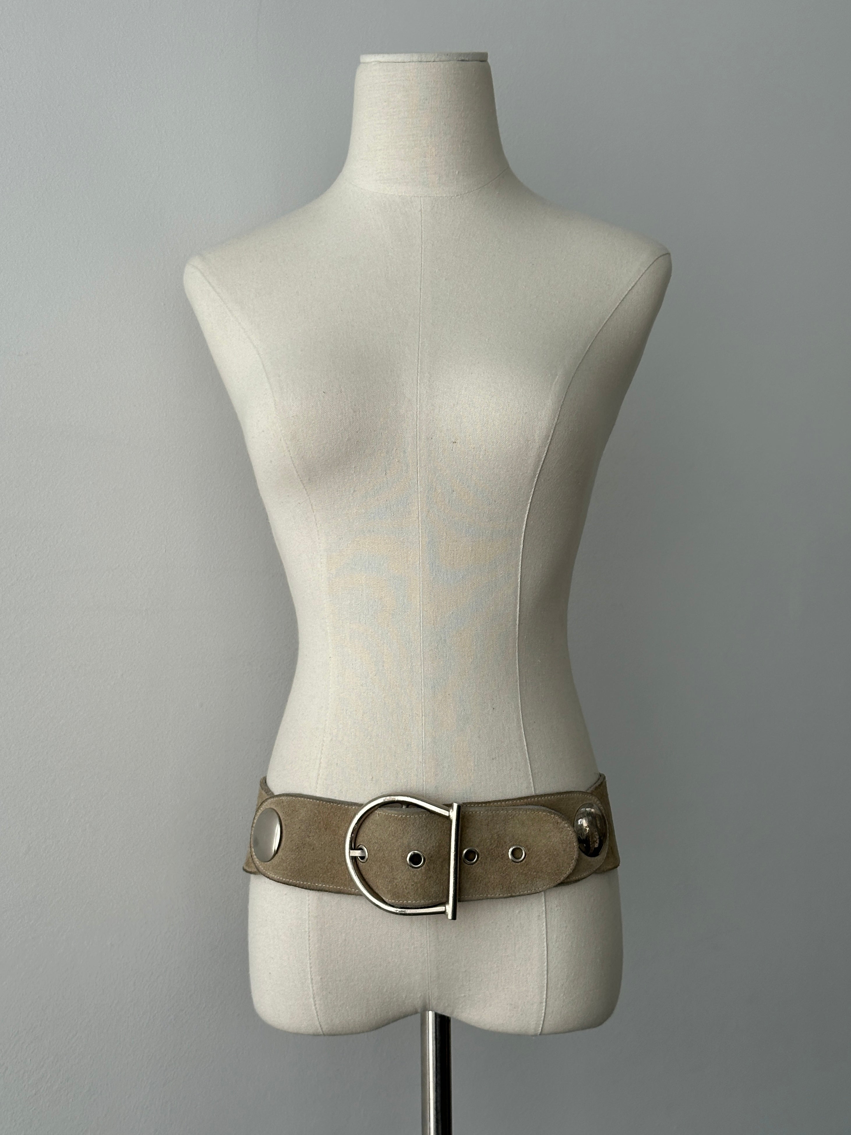 Vintage 1990s Suede Chunky Belt - W30-34