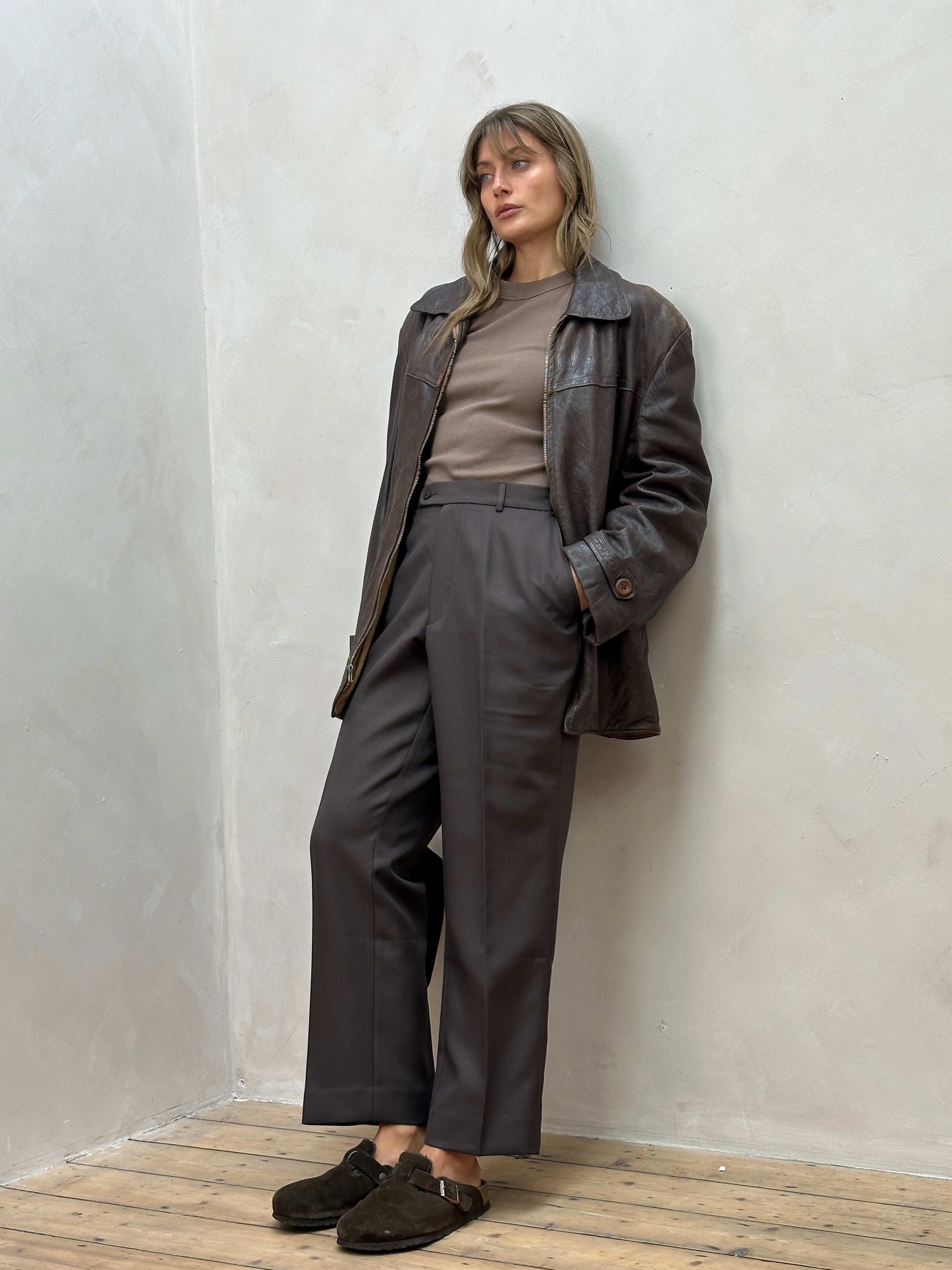 Vintage Elasticated Straight Leg Trousers - W32/36 - SYLK