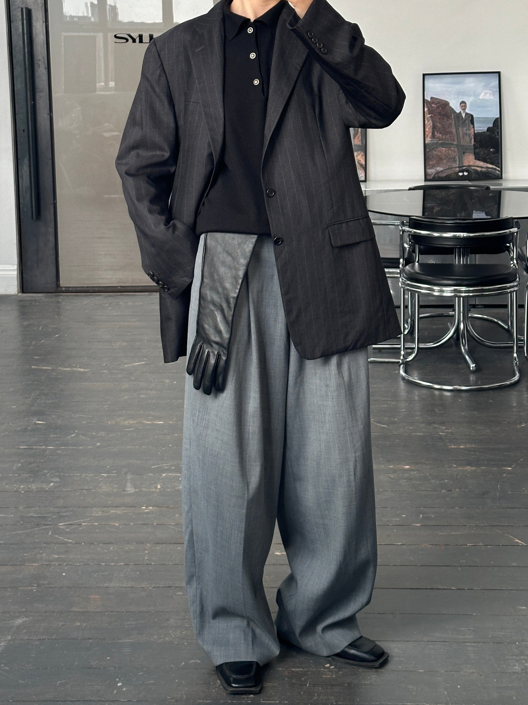 Loro Piana Hickey Freeman 1990s pure Tasmanian wool single-breasted blazer, 42L/XL, in classic tailored style.