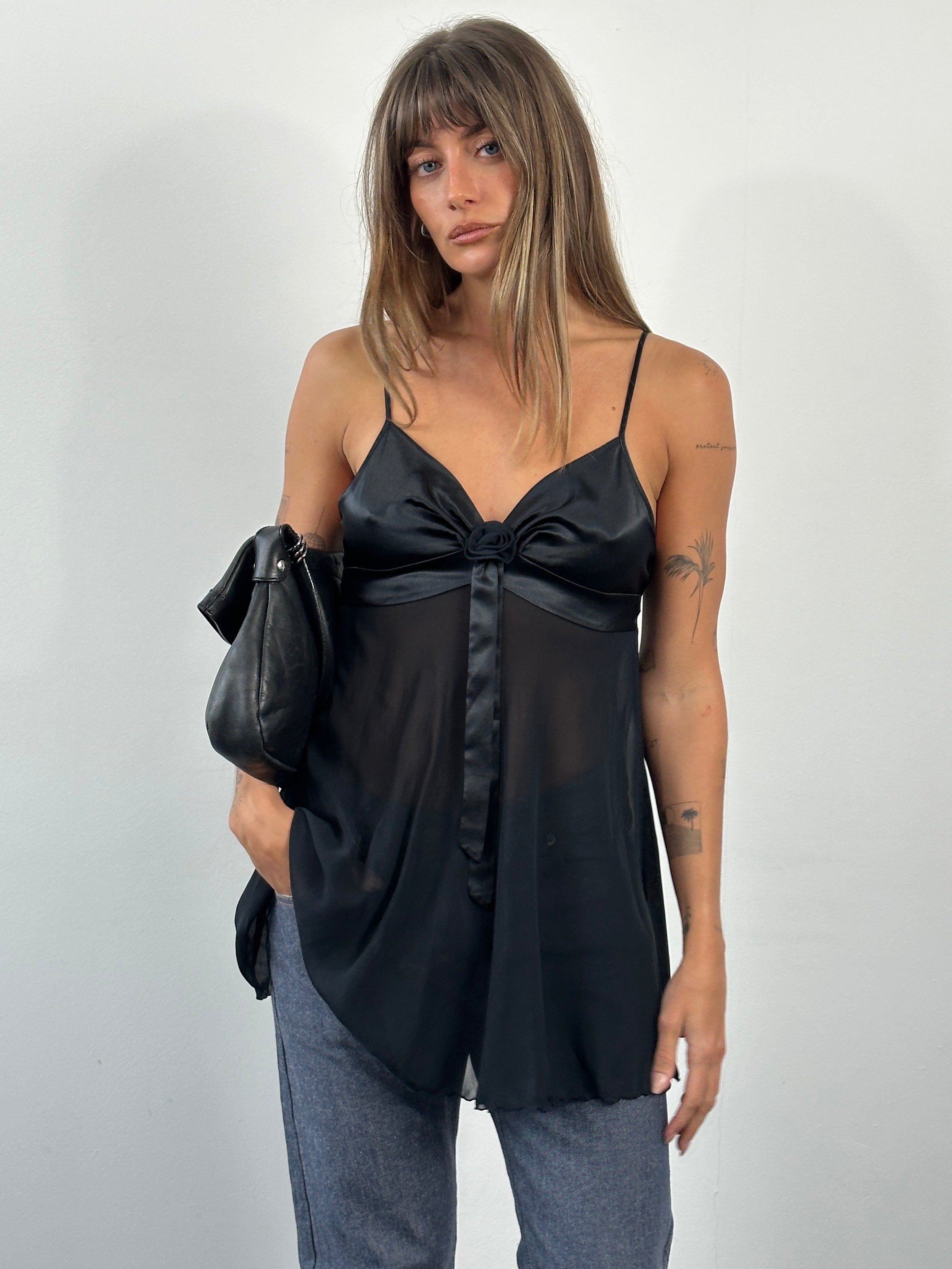 Victoria’s Secret 2000s Satin Sheer Slip Top - S - SYLK