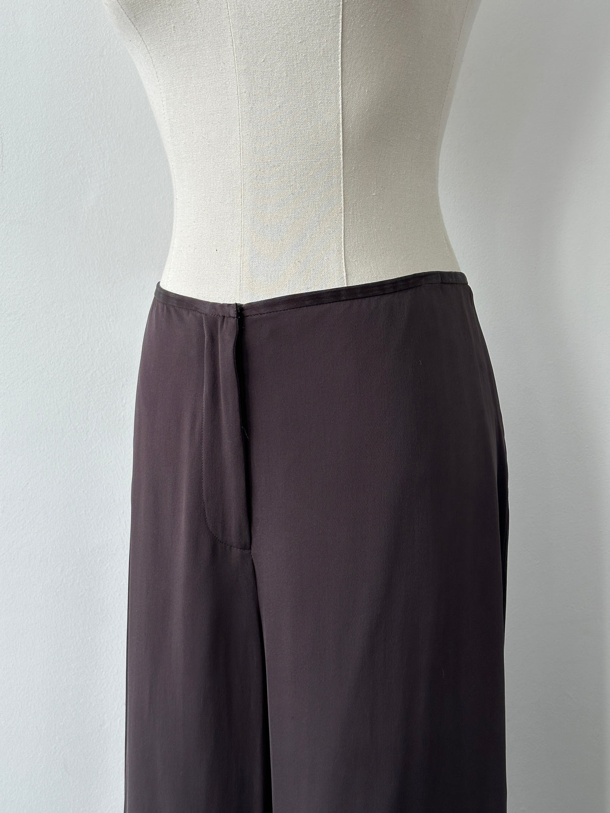Vintage 2000s Pure Silk Wide Leg Trousers - W28