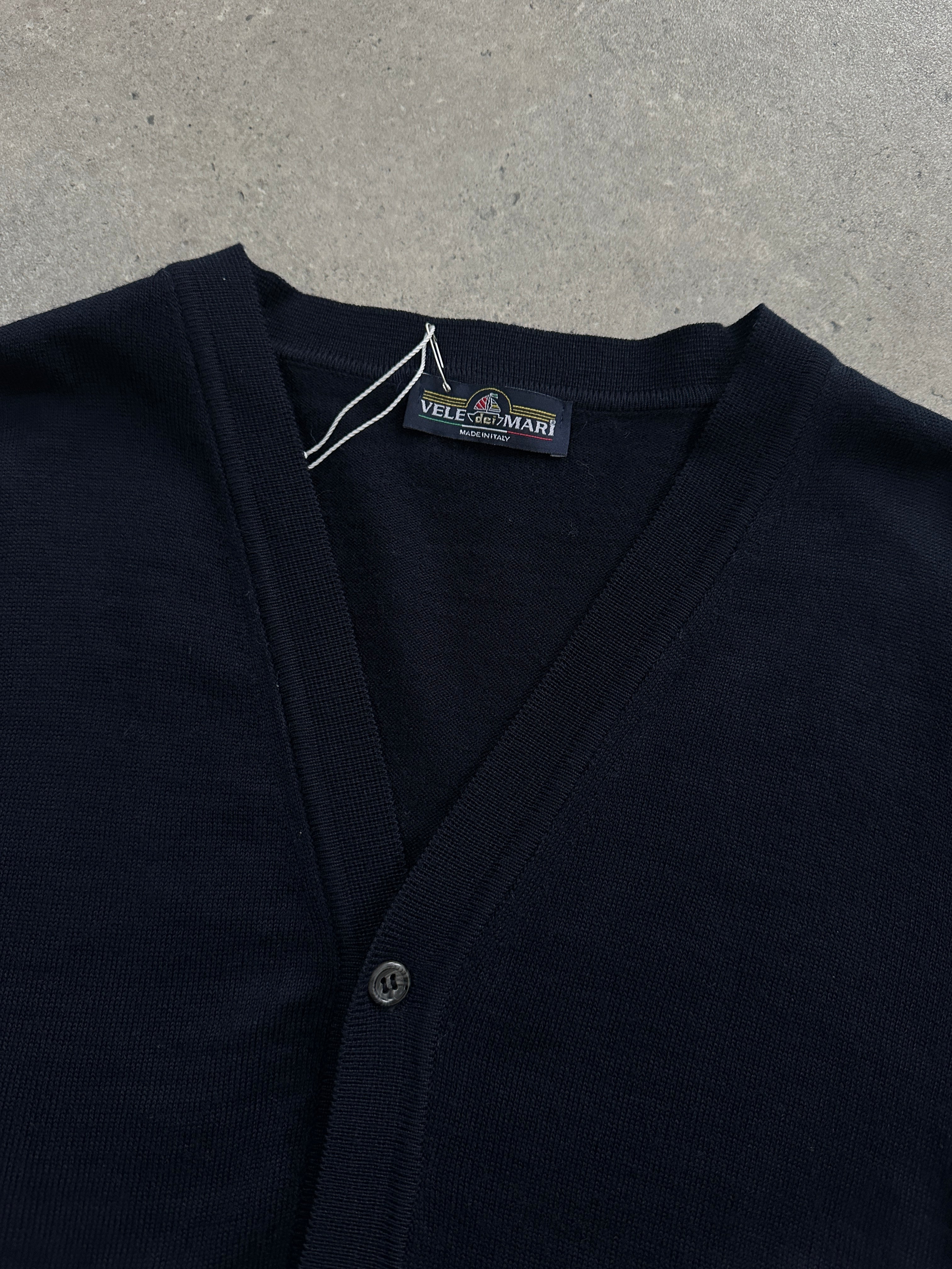 Vintage Italian vintage merino wool cardigan in size M, featuring classic knit, button closure, and cozy textured design.