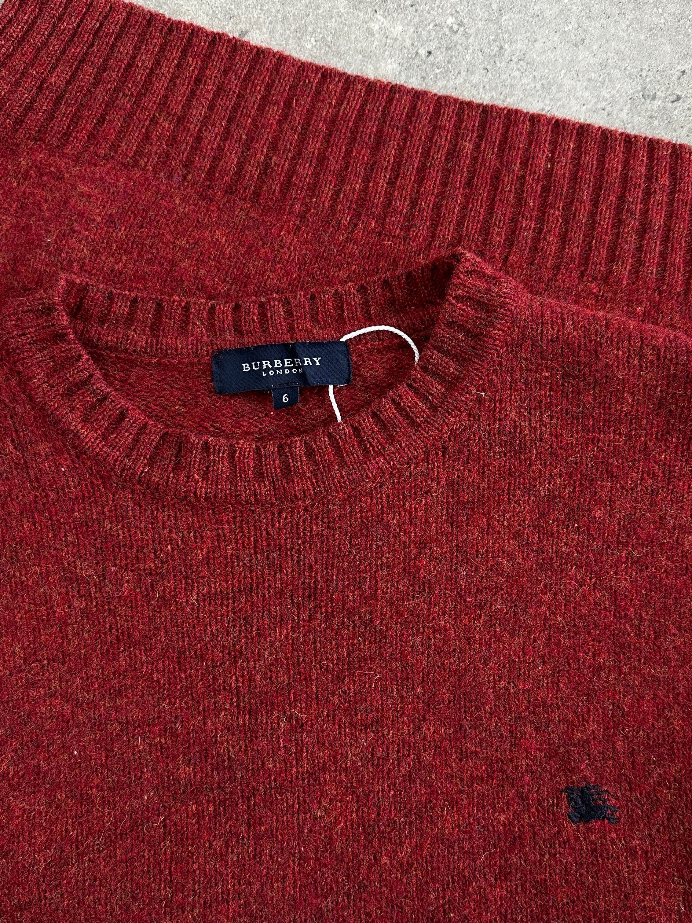 Burberry London 2000s Pure Wool Logo Knitted Jumper - M - SYLK