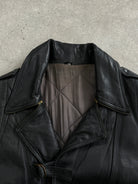 Vintage Belted Buckle Leather Jacket - XL - SYLK