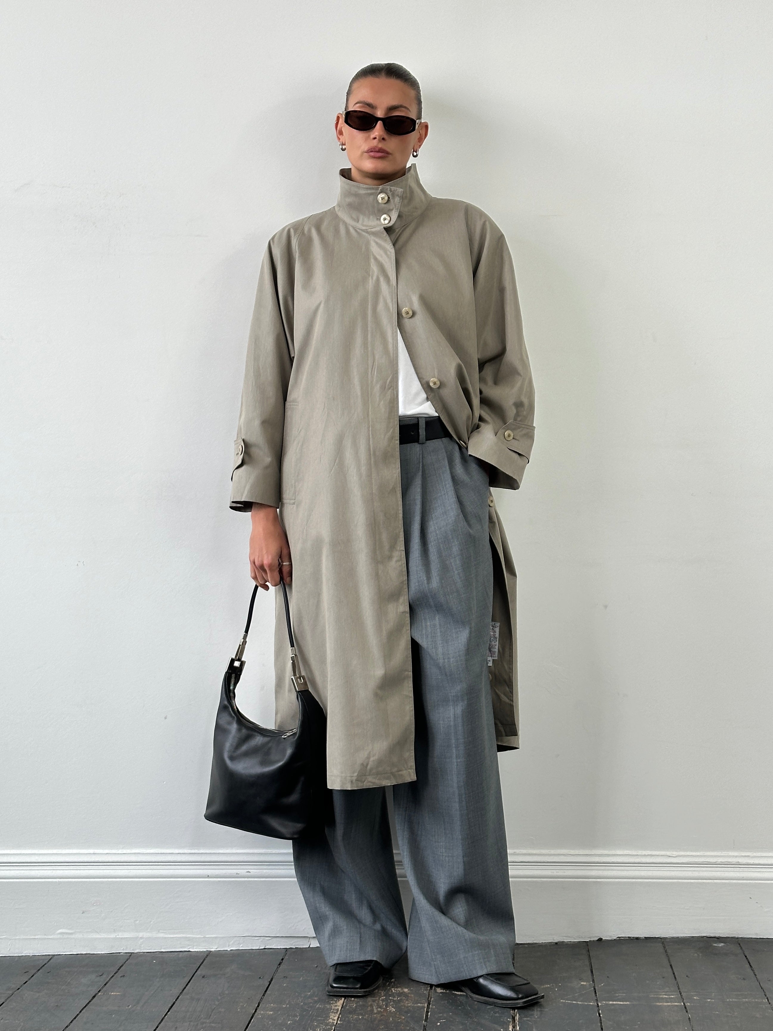 London Fog 80s High Neck Trench Coat - XL - SYLK