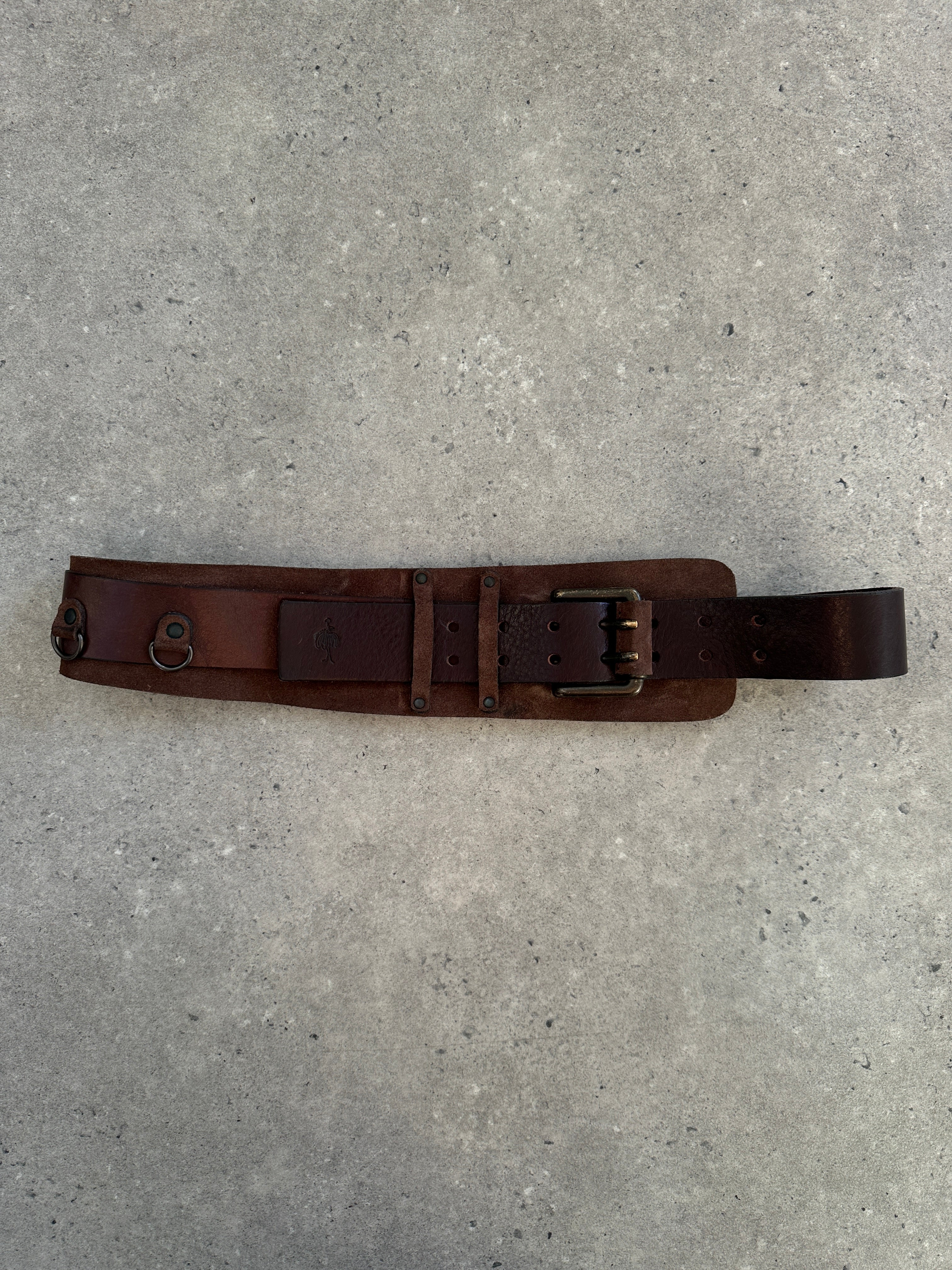 Vintage 1980s Leather Hardware Belt - W30-36 - SYLK