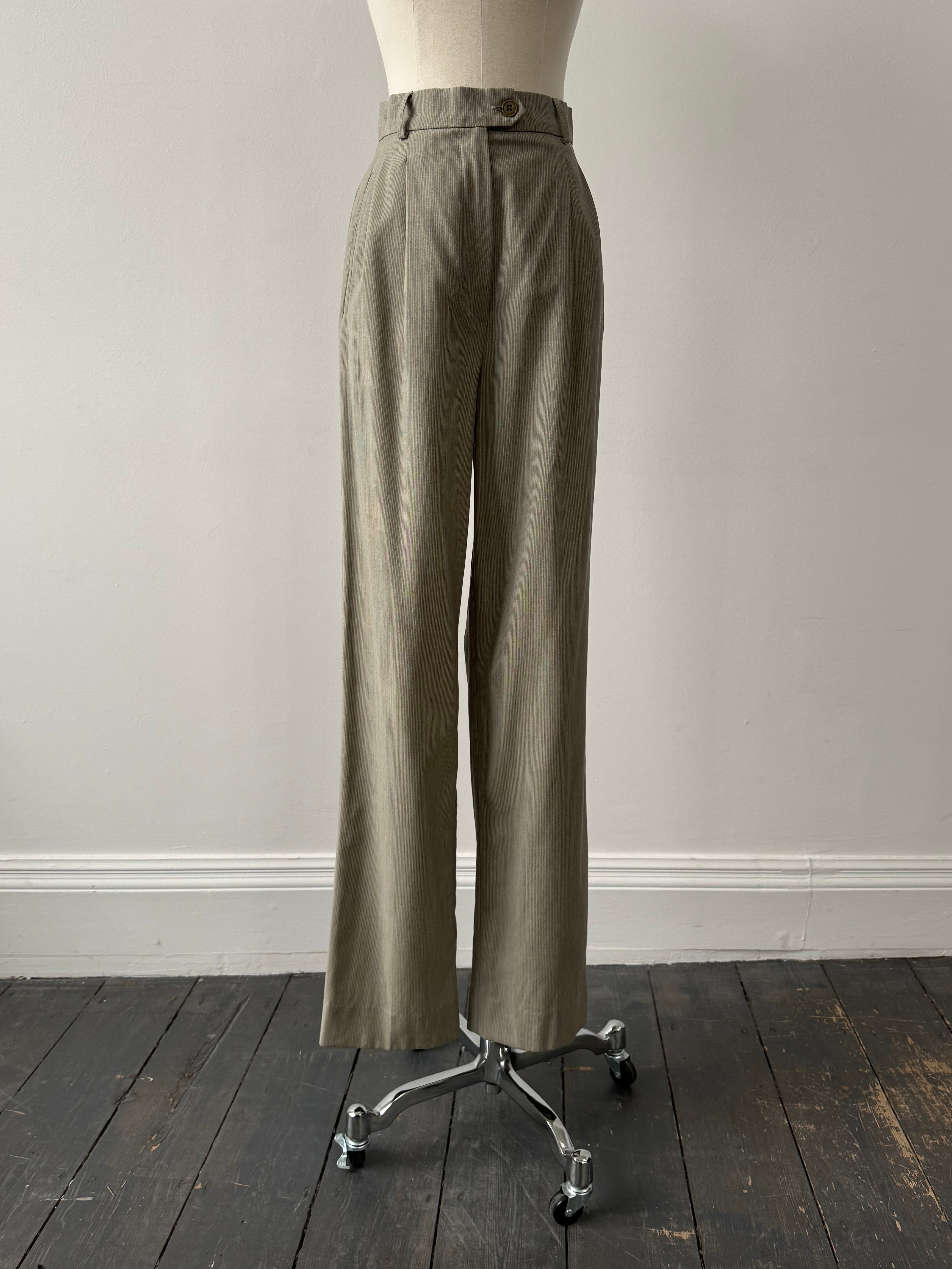 Max Mara 1990s Pure Wool High Waisted Straight Leg Trousers - W24 - SYLK