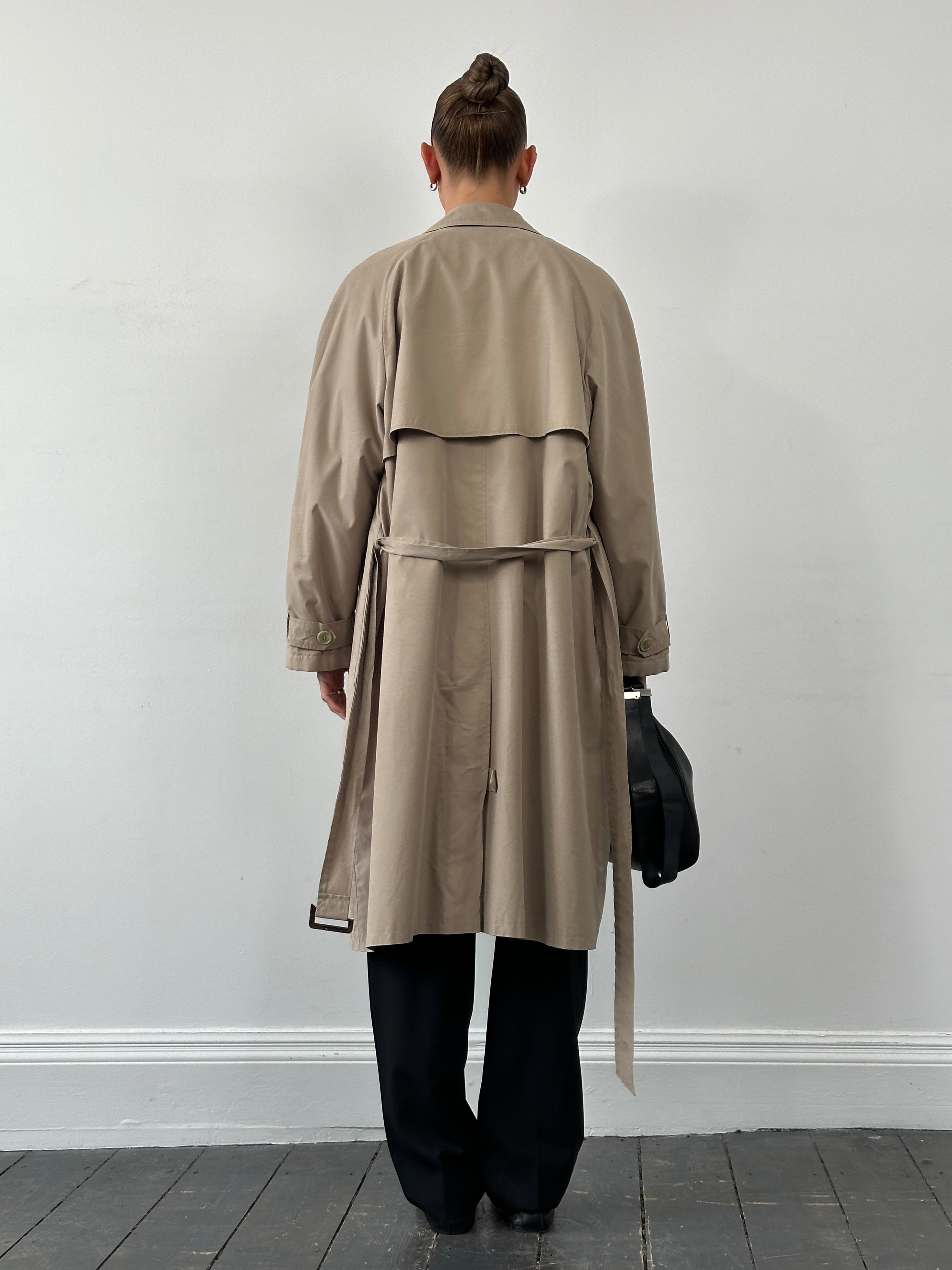 St Michael 90s Double Breasted Belted Trench Coat - XL - SYLK