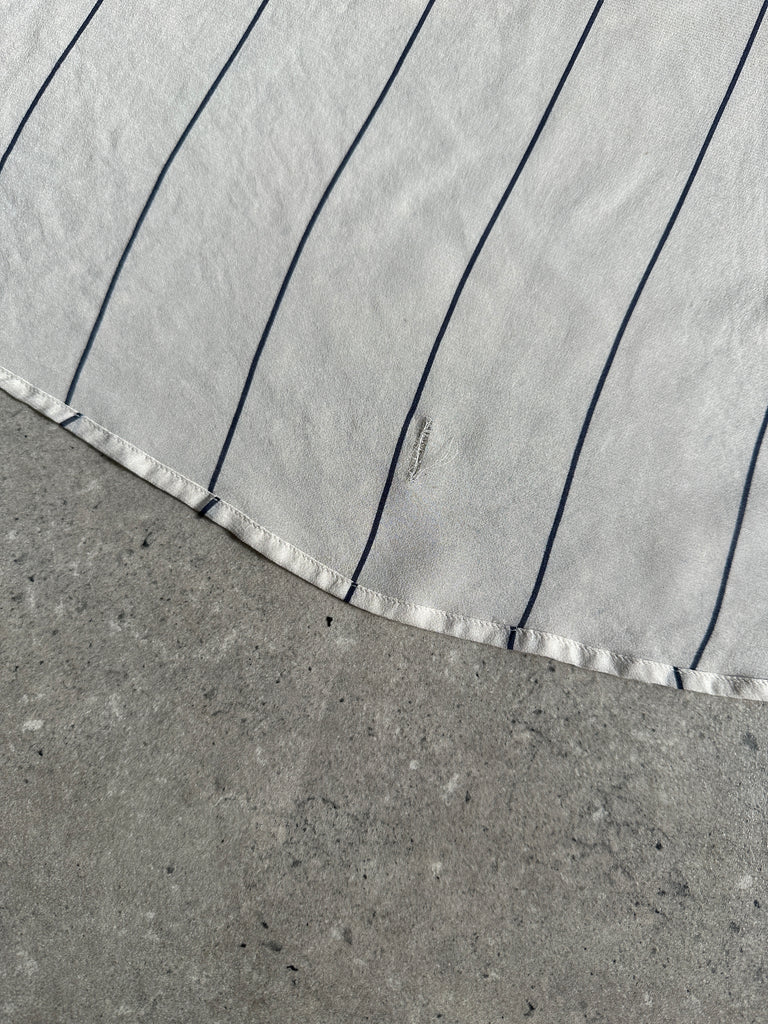 Max Mara Pinstripe Pure Silk Sheer Shirt - L/XL - SYLK
