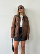 Italian Vintage Aged Leather Jacket - L - SYLK