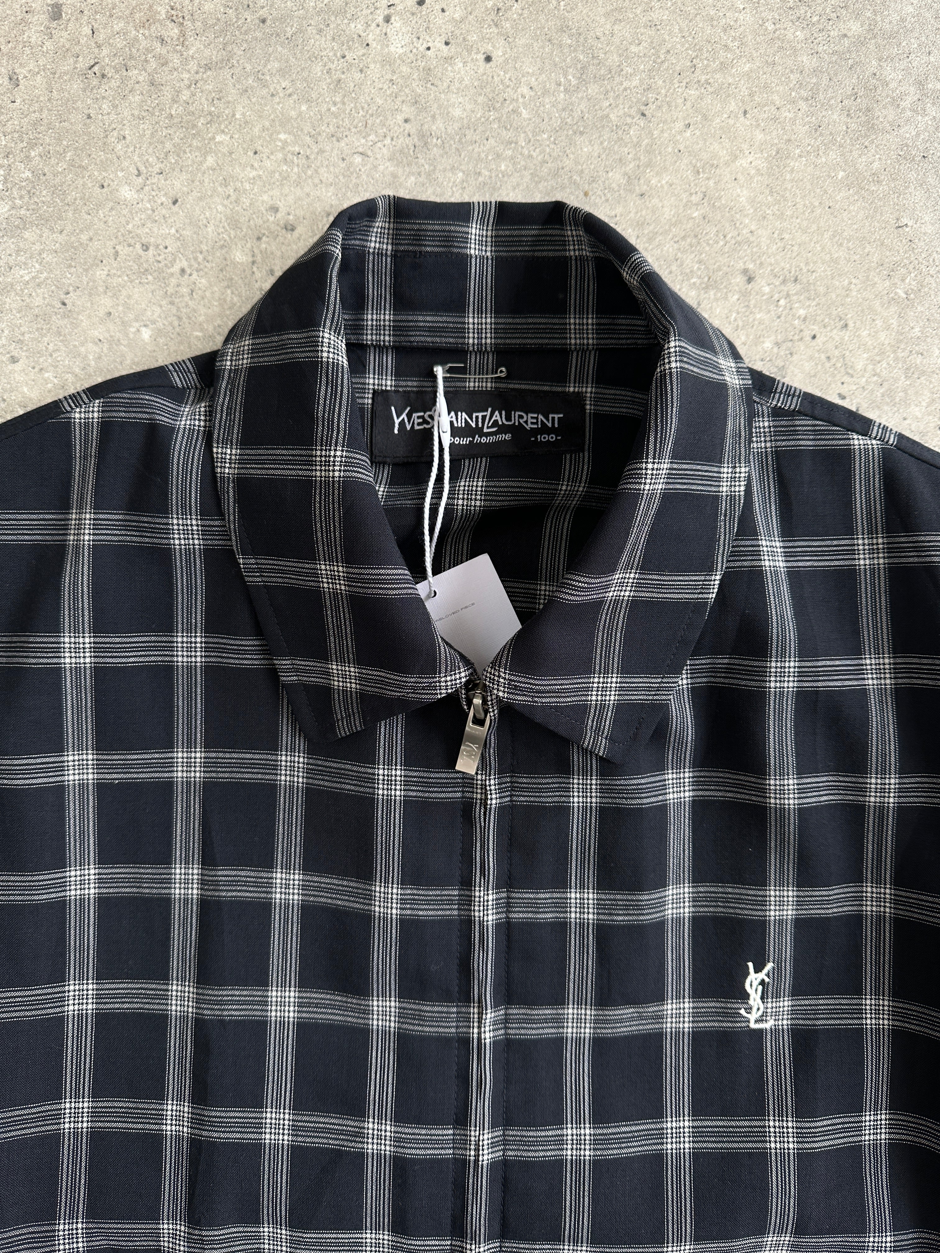 Yves Saint Laurent Check Logo Bomber Jacket - M/L - SYLK