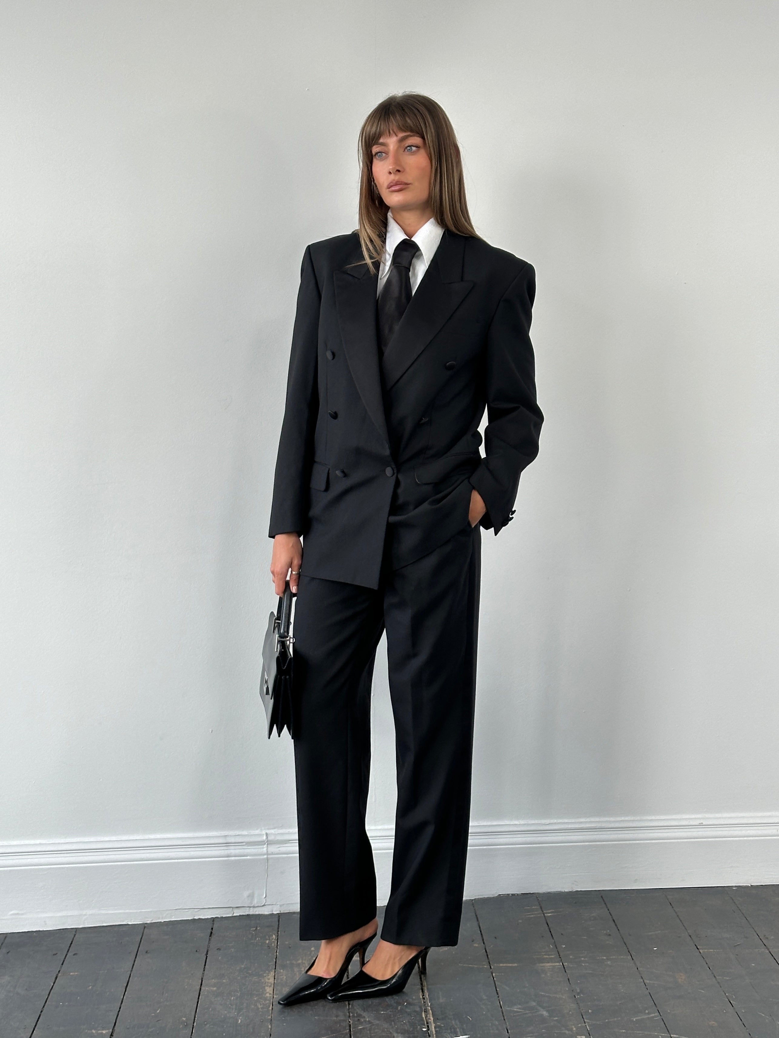 Pierre Cardin Wool Tuxedo Double Breasted Suit - 38R/W28-30 - SYLK