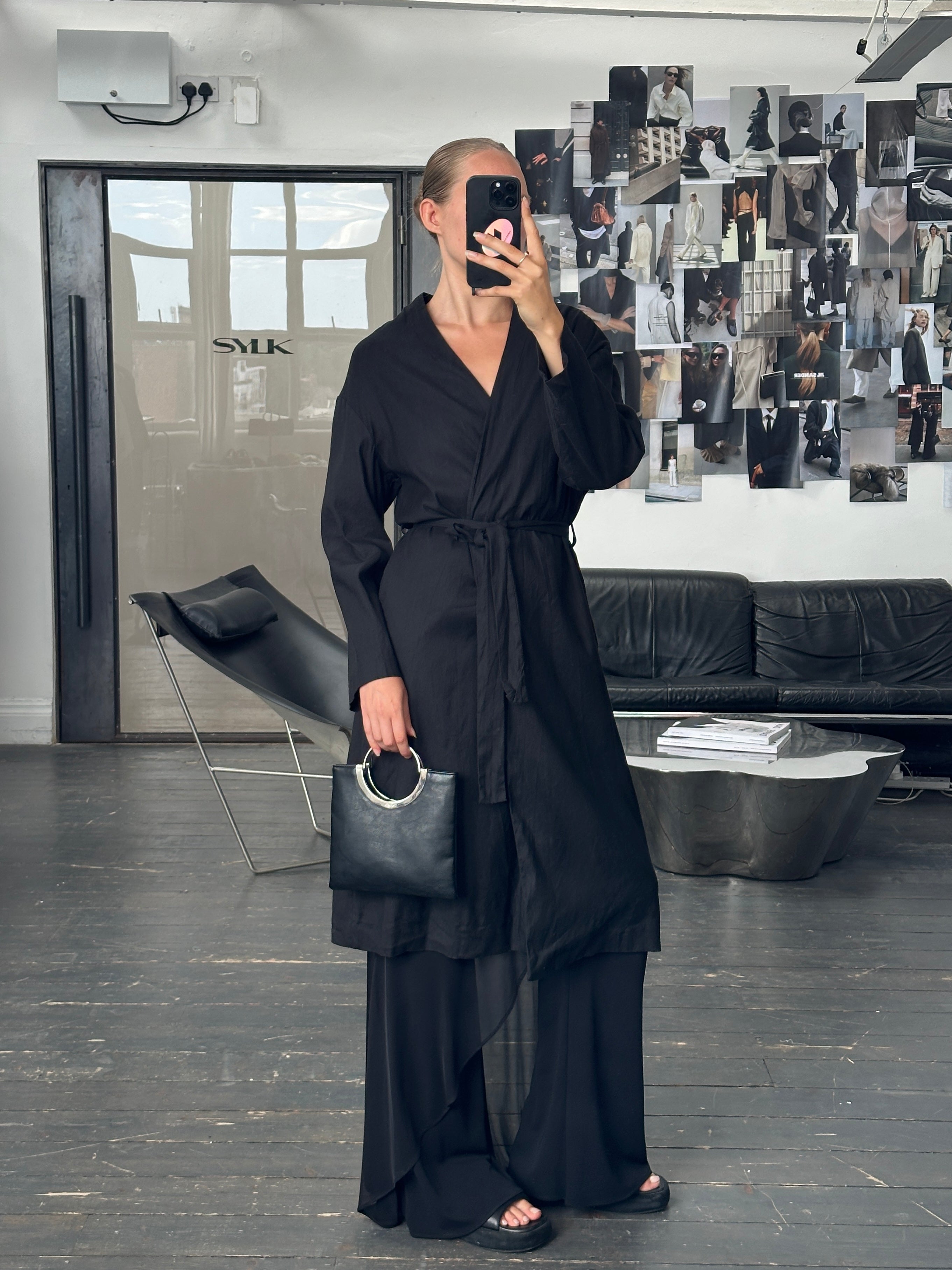 DKNY Linen Minimal Belted Trench Coat - M-L