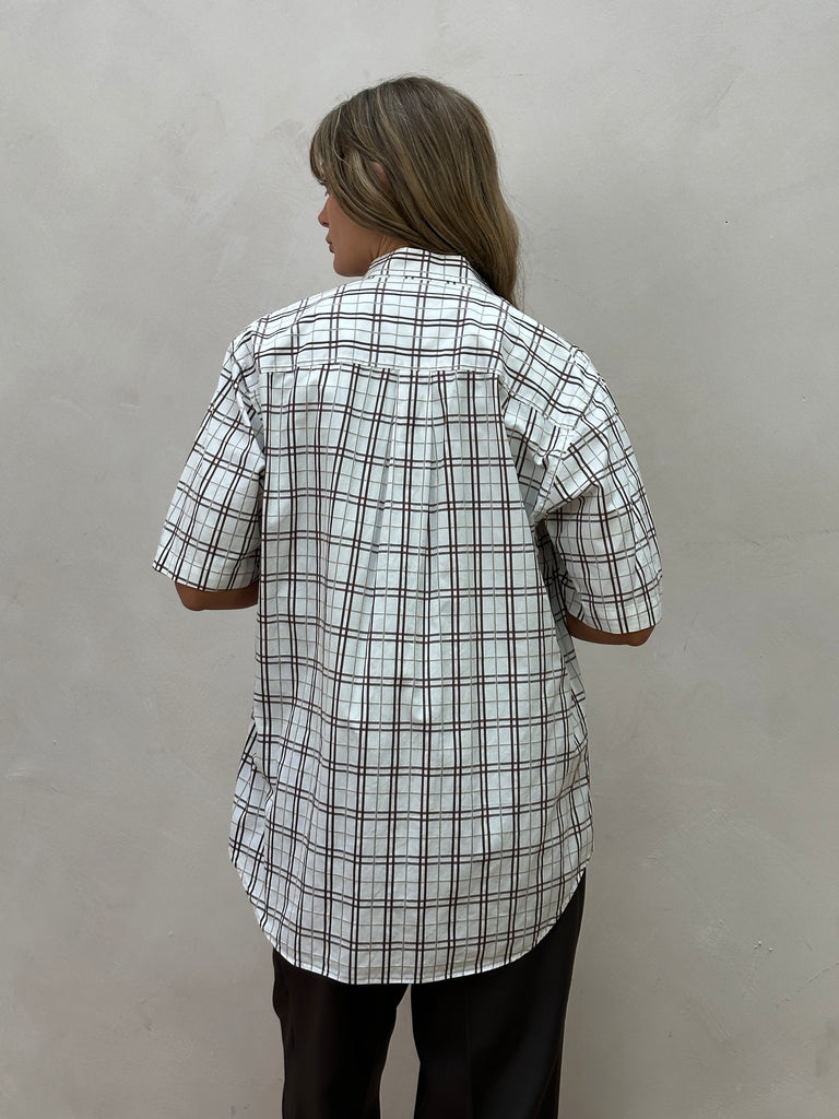 Burberry Check Cotton Logo Short Sleeve Shirt - L - SYLK