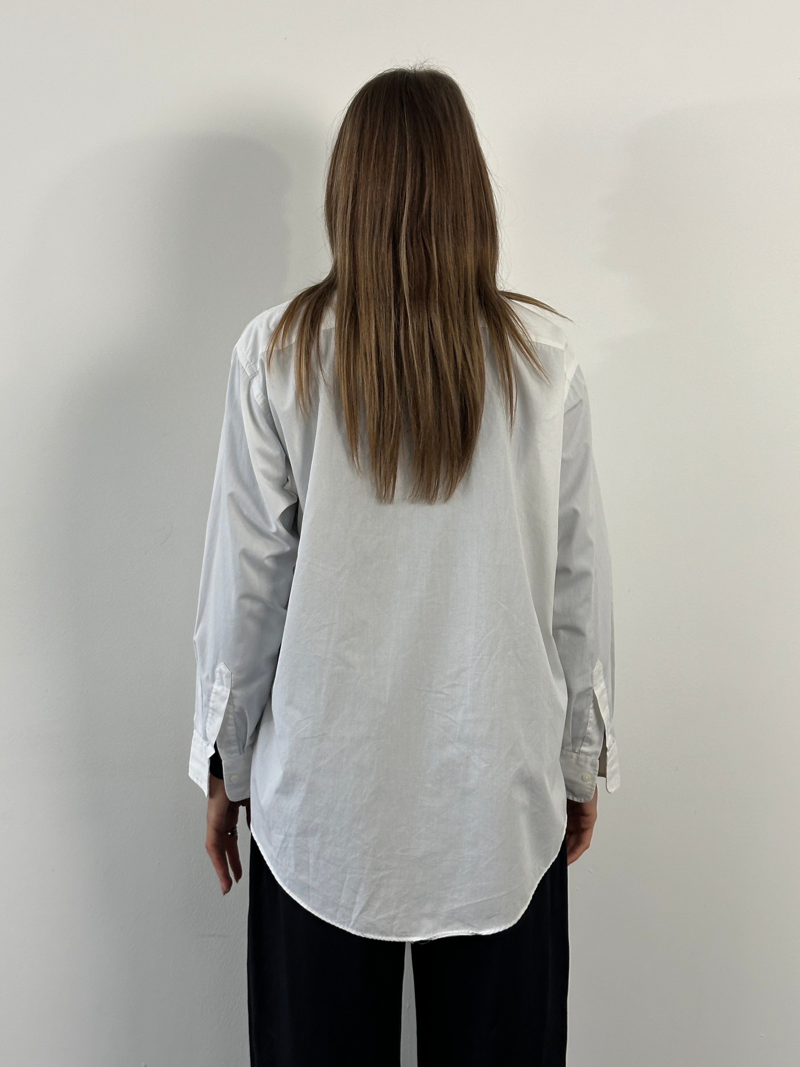 Christian Dior Monsieur 1990s cotton shirt in XL, featuring classic design and white fabric, displayed on a hanger.