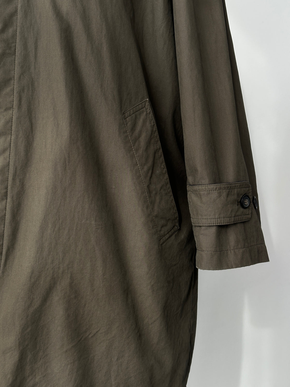 Chaps Ralph Lauren 1990s Wool Collar Cotton Trench Coat - L