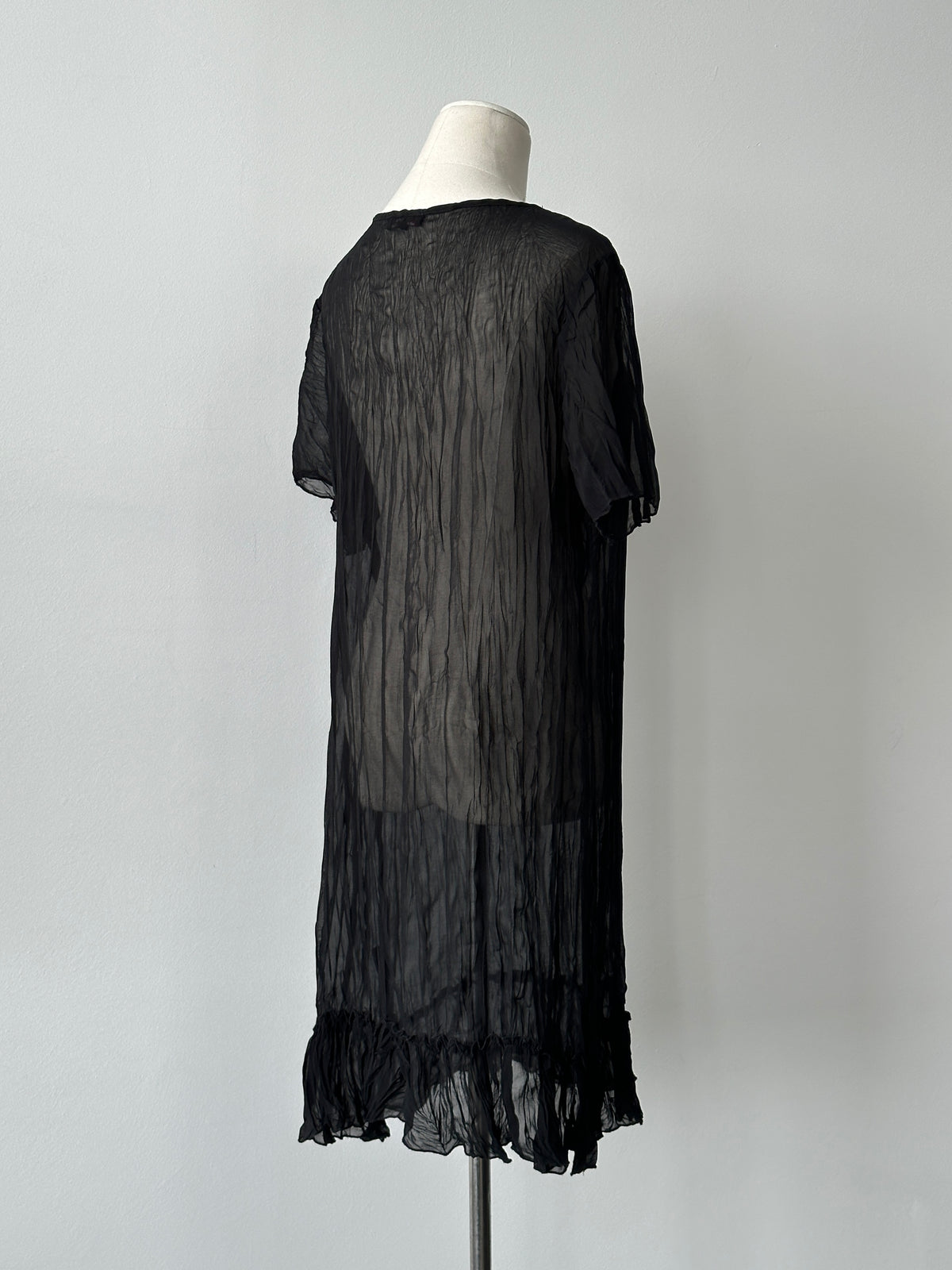 Vintage 2000s Sheer Short Sleeve Mini Dress - L