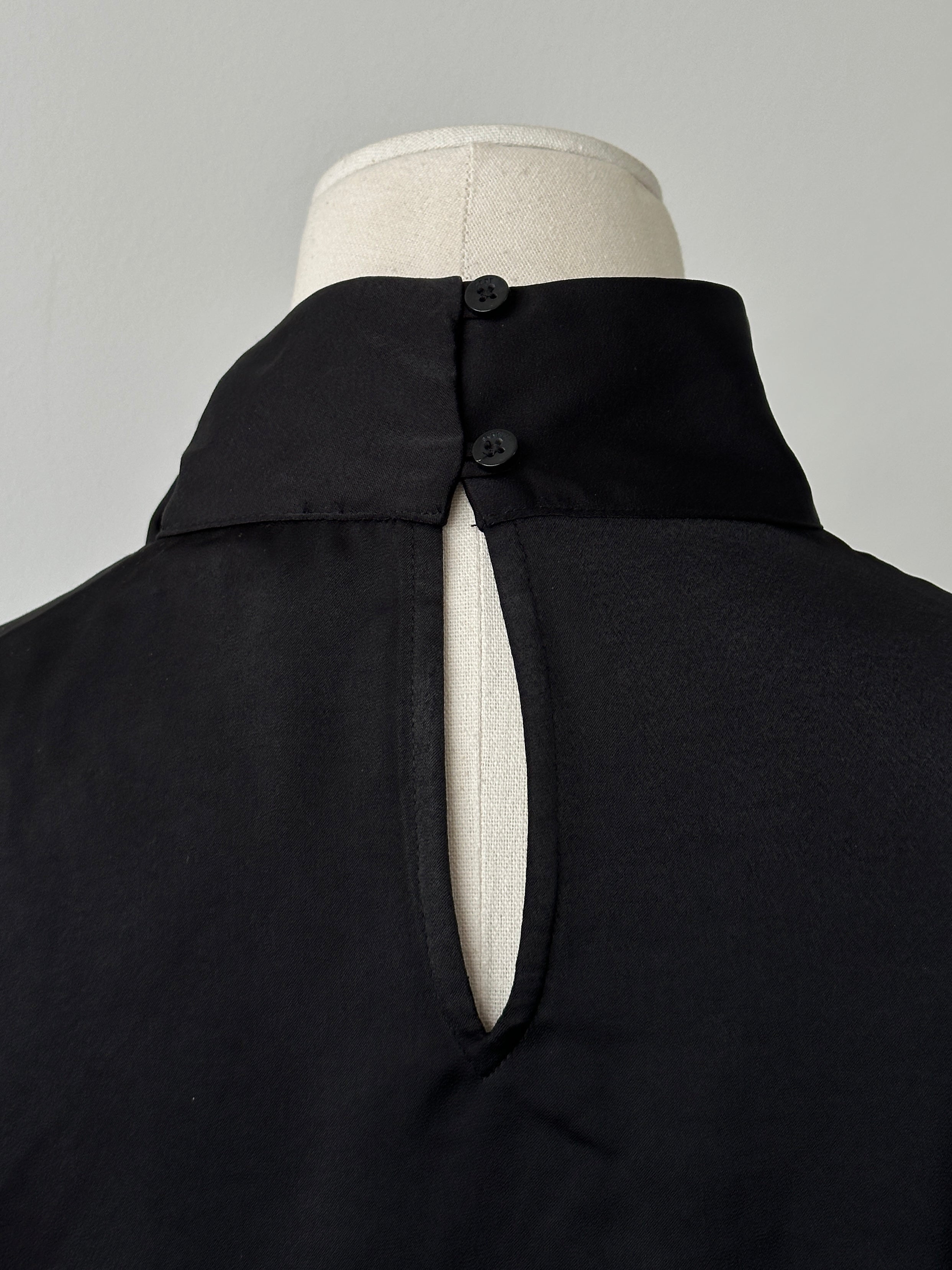DKNY Satin Sleeveless Neck Tie Top - M-L