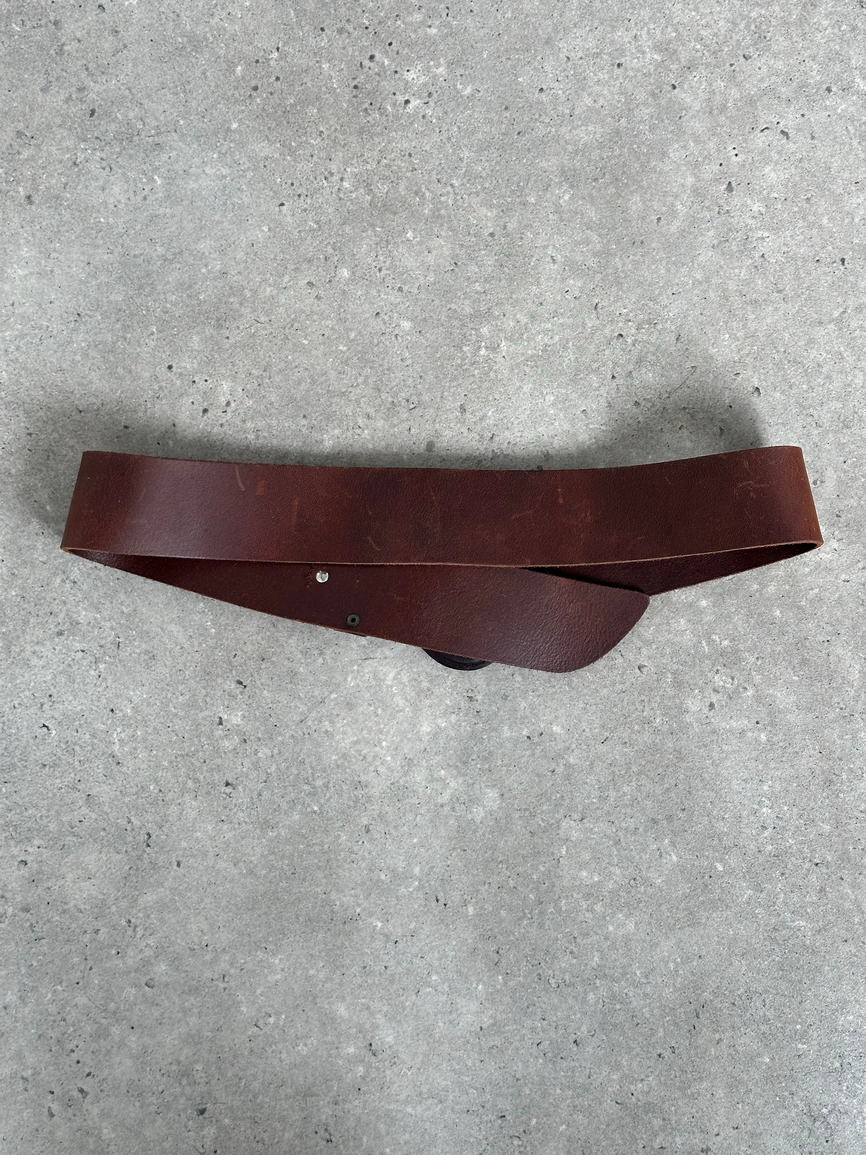 Vintage 1990s Chunky Oval Leather Belt - W36-38
