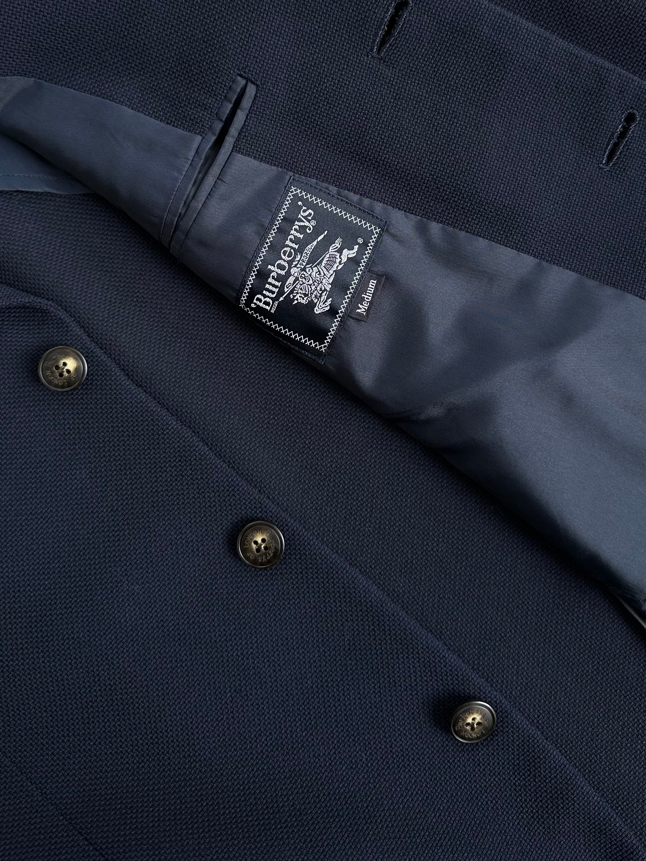 Burberry 1990s Wool Single Breasted Woven Blazer - M