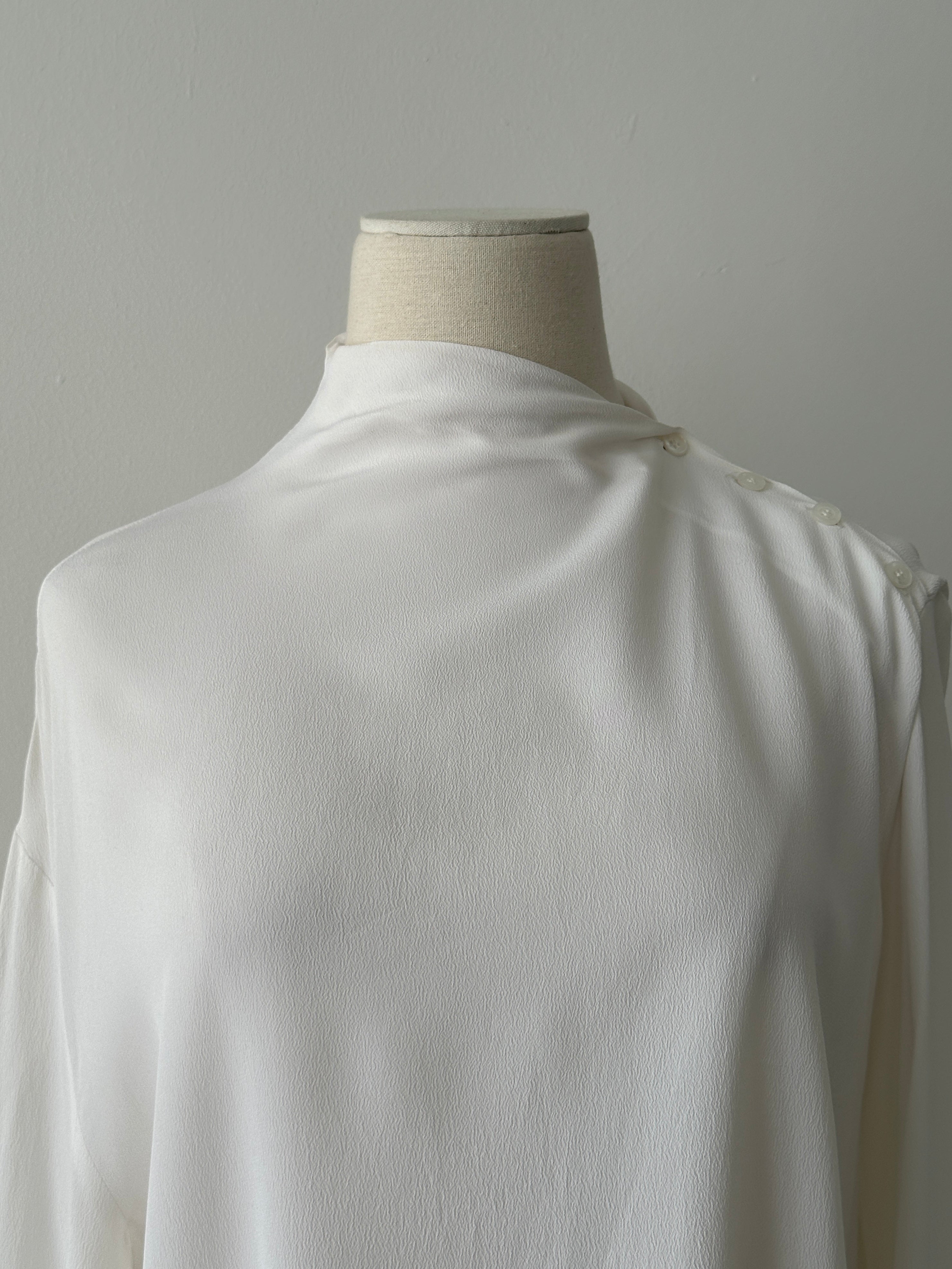 Sportmax 2000s Sheer Crepe High Neck Top - M