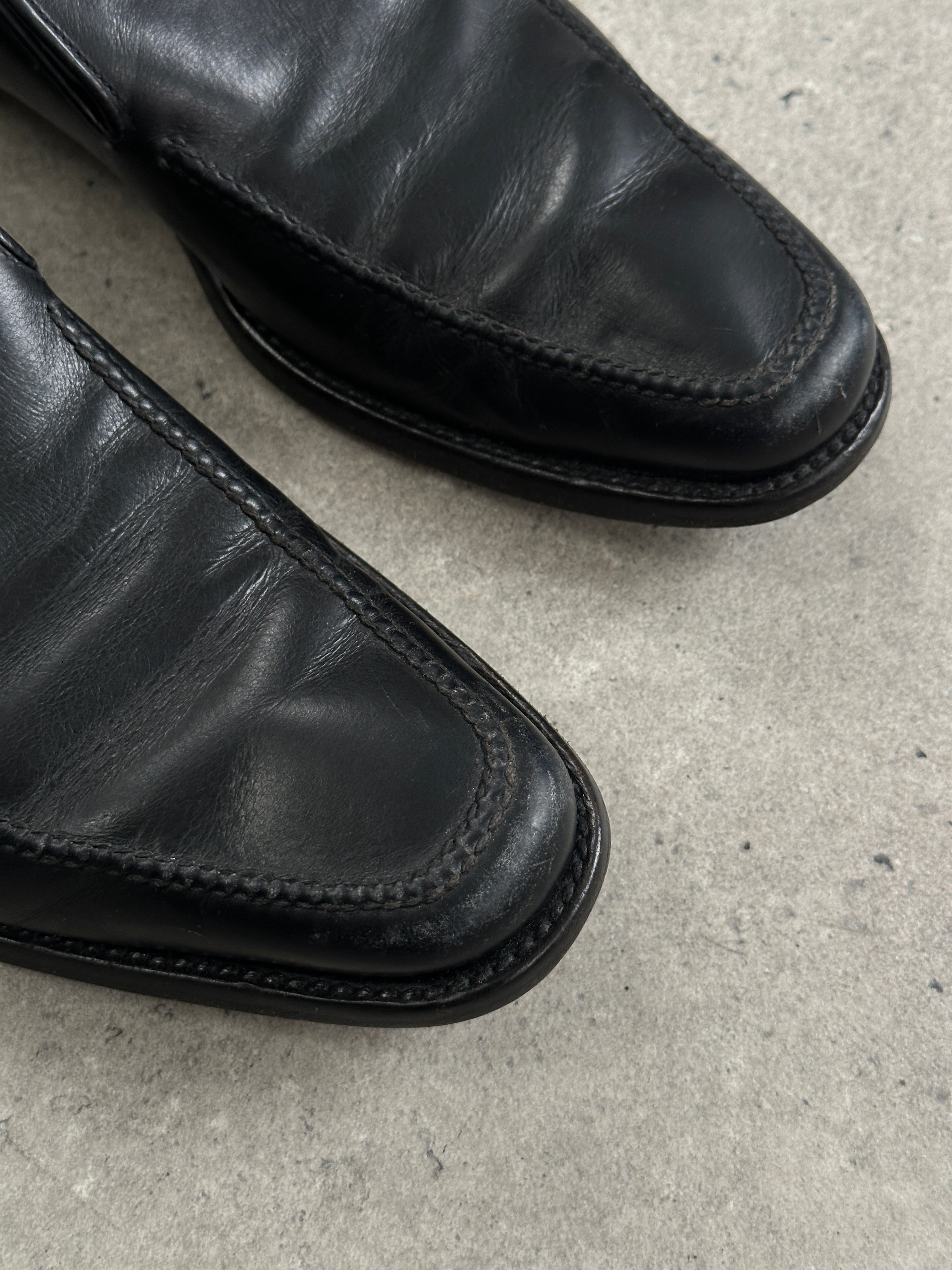 Giorgio Armani 1990s Leather Apron Toe Loafers - UK 7