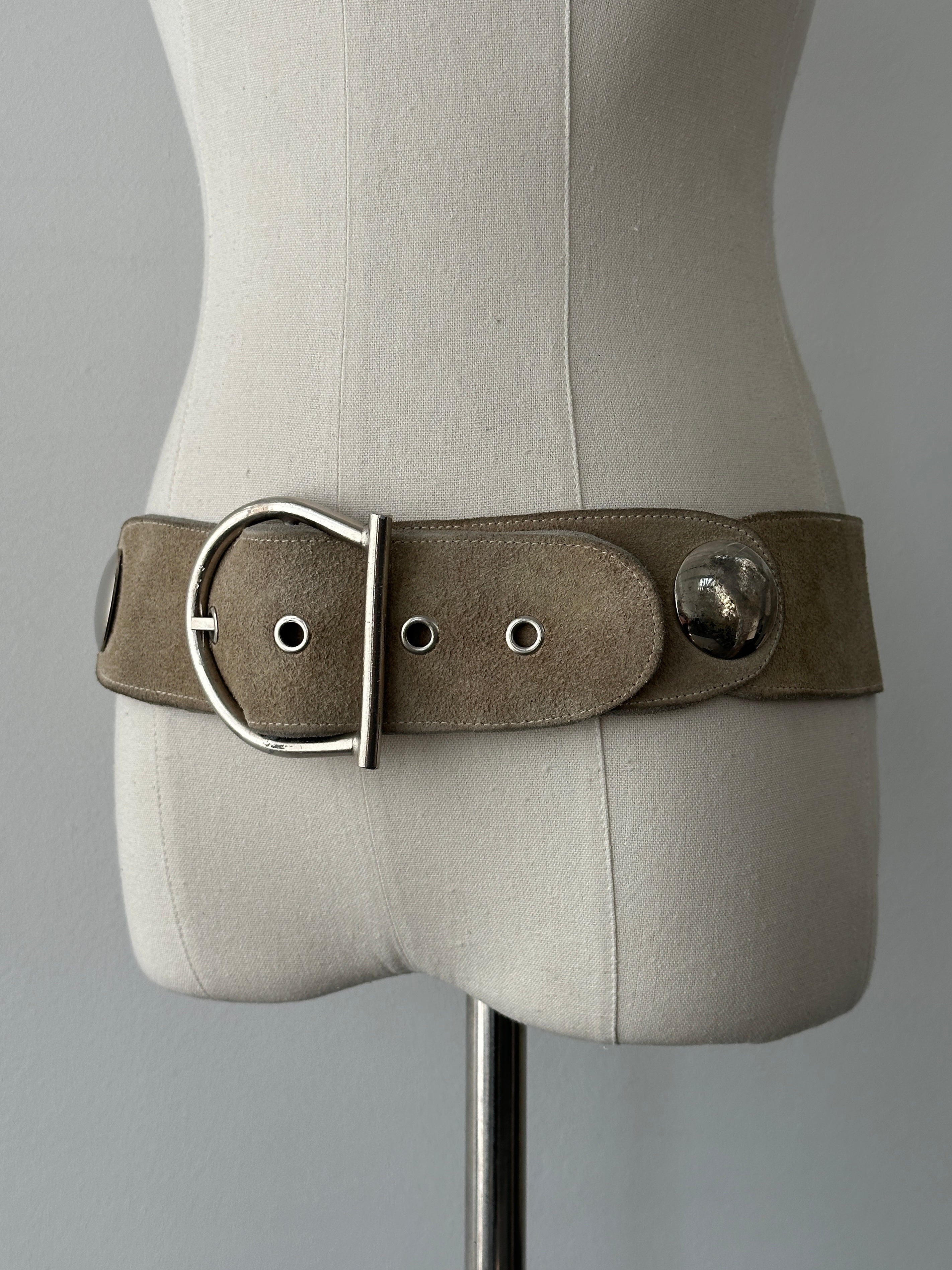 Vintage 1990s Suede Chunky Belt - W30-34