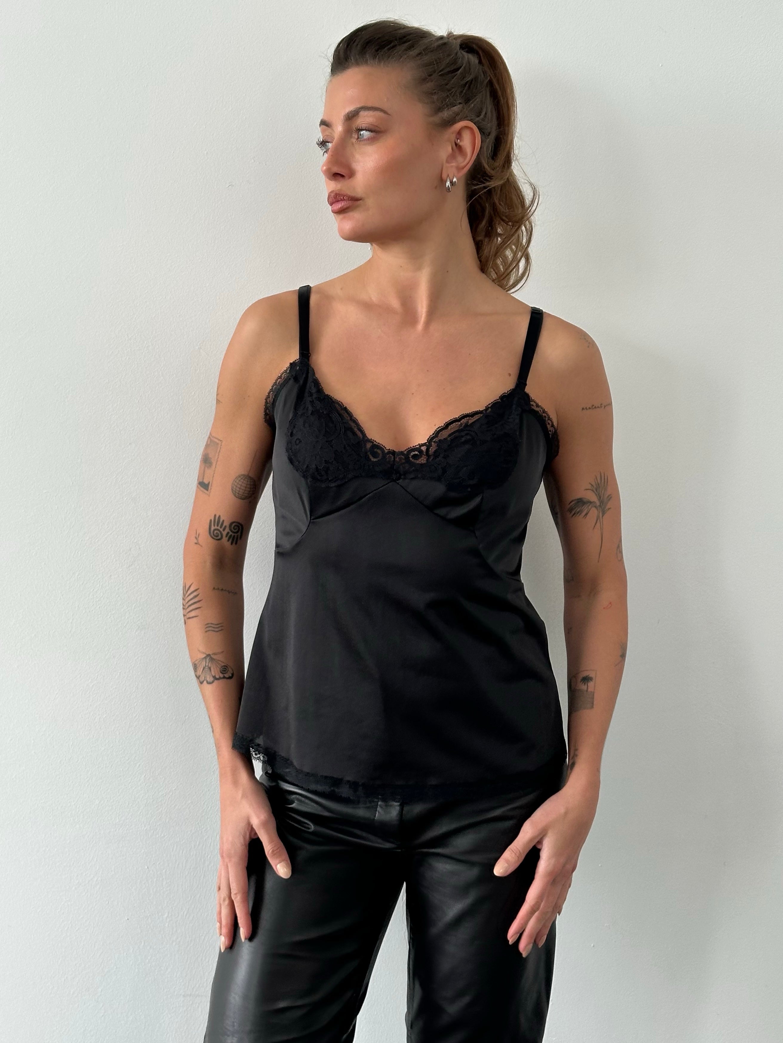 Vintage 1990s Lace Sleeveless Cami Top - M/L