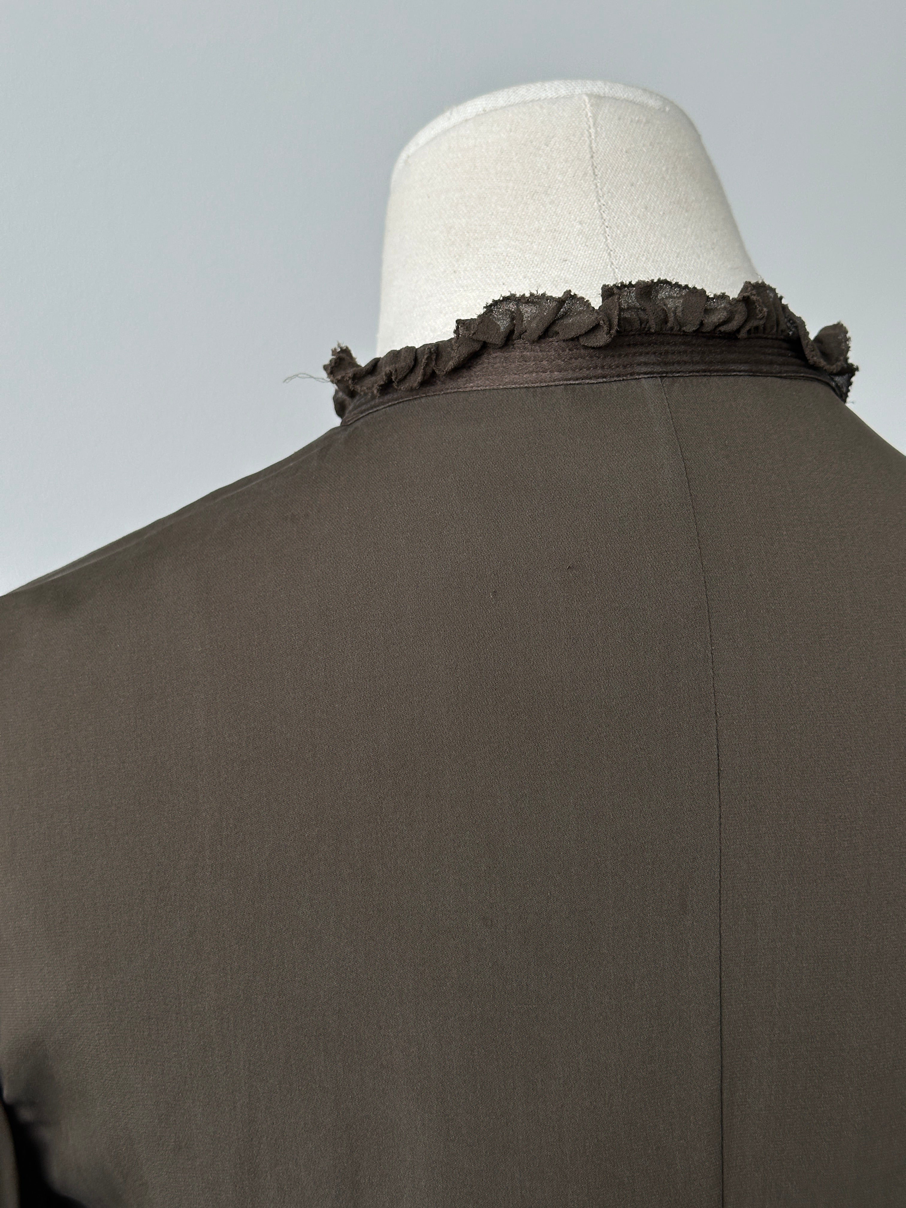 DKNY 1990s Pure Silk Ruffle Shirt - S