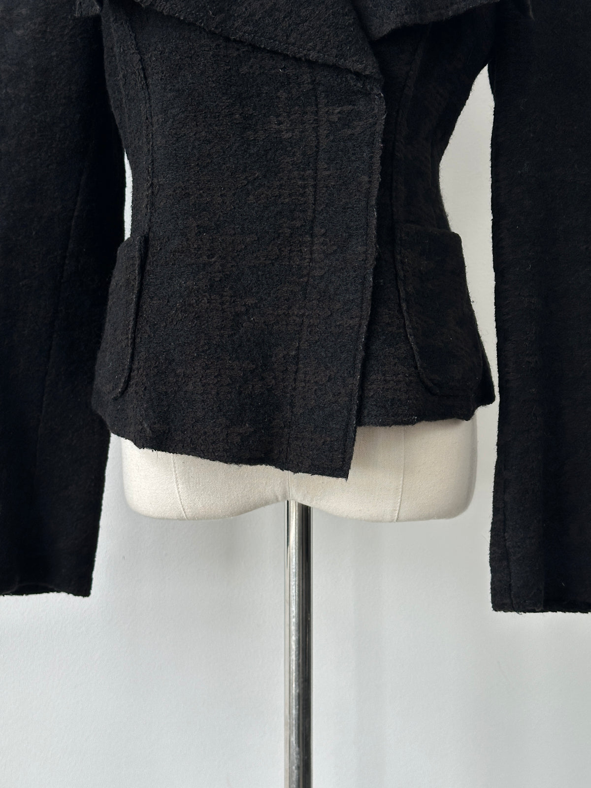 Vintage 2000s Virgin Wool Asymmetric Fitted Jacket - M