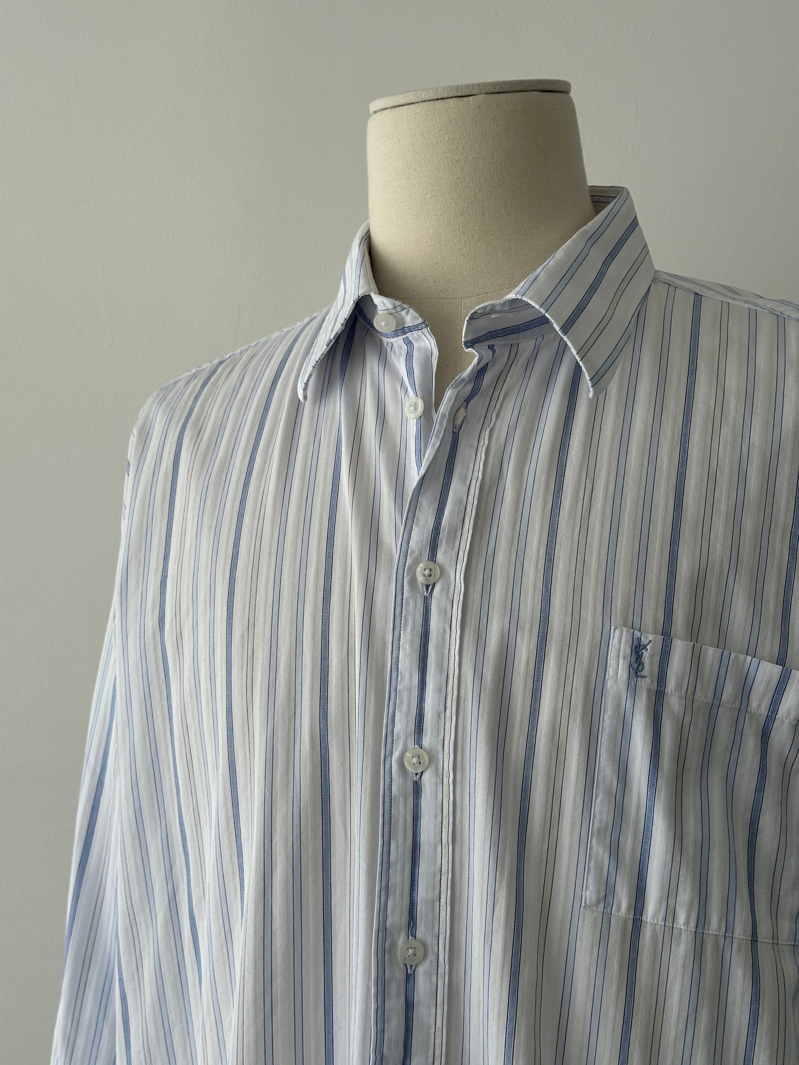 Yves Saint Laurent 2000s Pure Cotton Striped Shirt - XXL