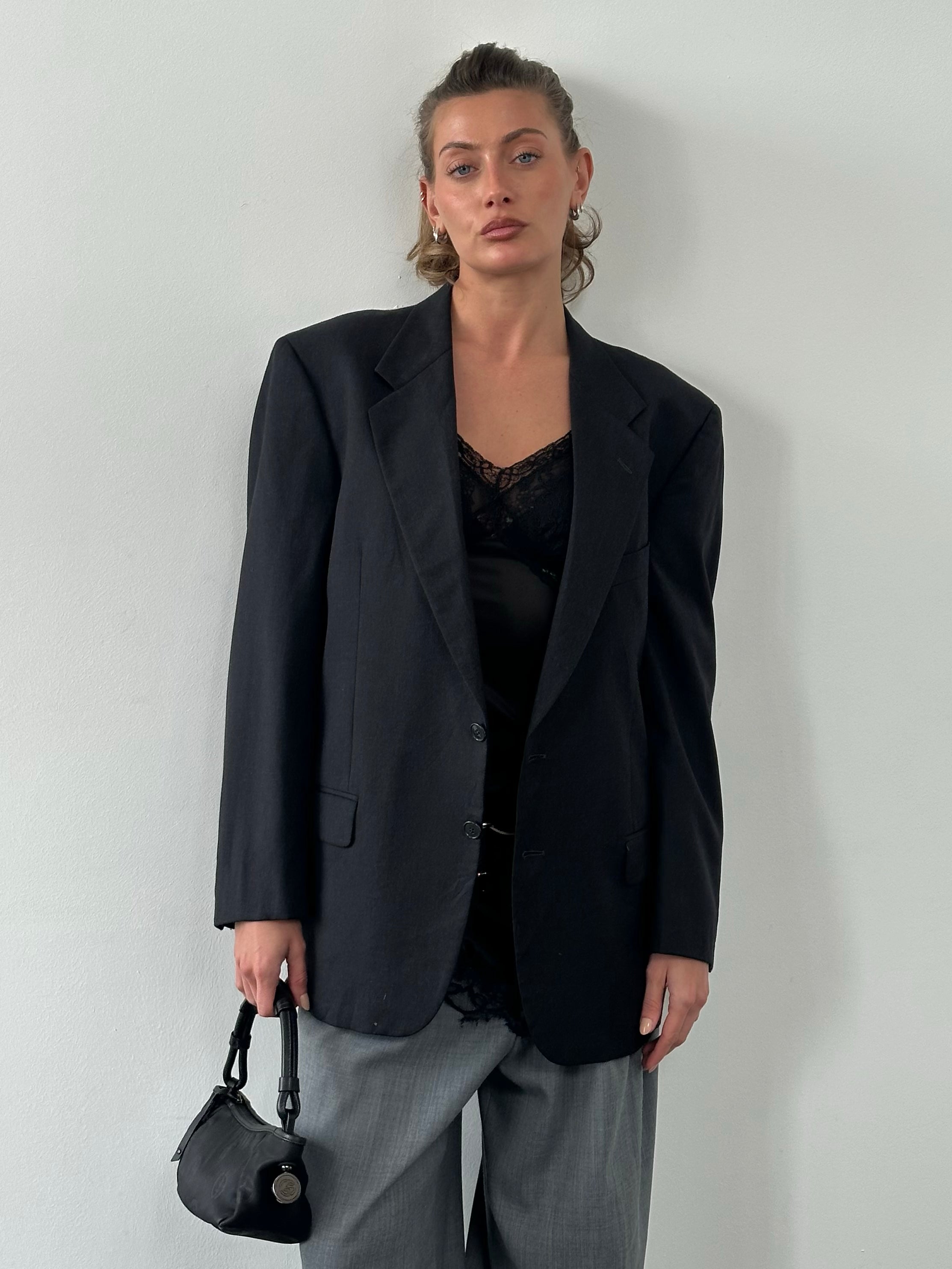 Christian Dior Monsieur 1990s Pure Wool Single Breasted Blazer - XL