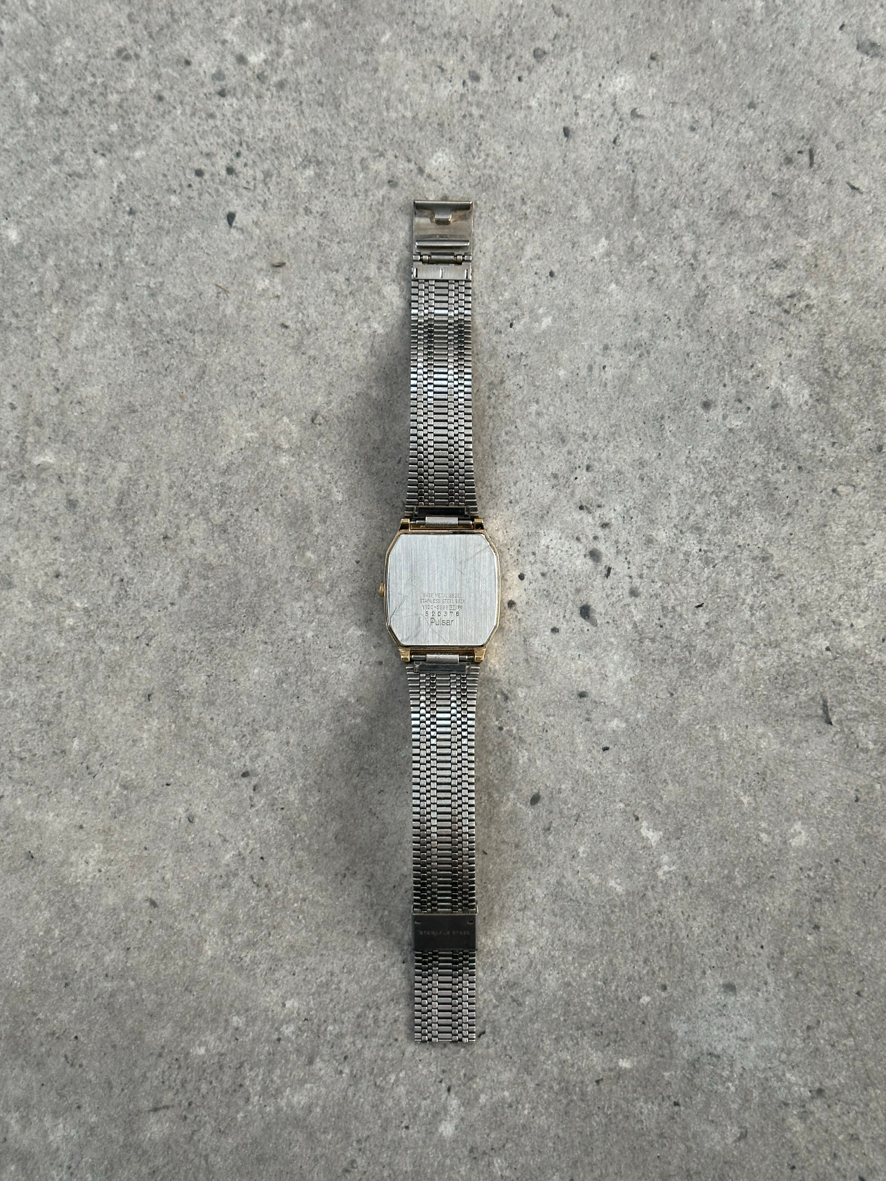 Vintage 1980s Stainless Steel Rectangle Watch