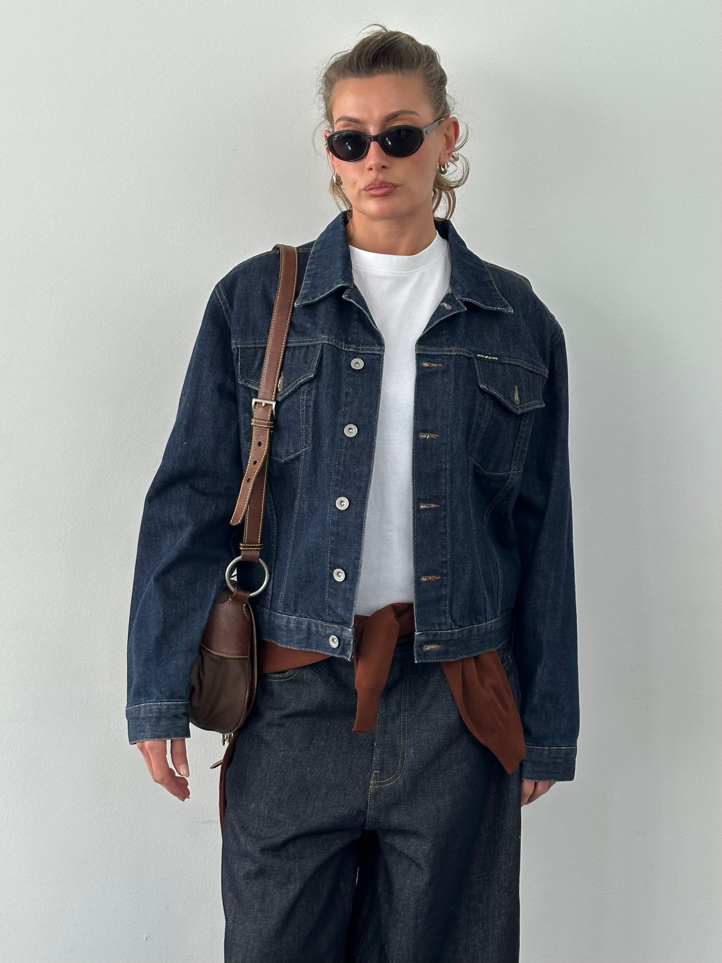 DKNY 2000s Pure Cotton Boxy Denim Jacket - L
