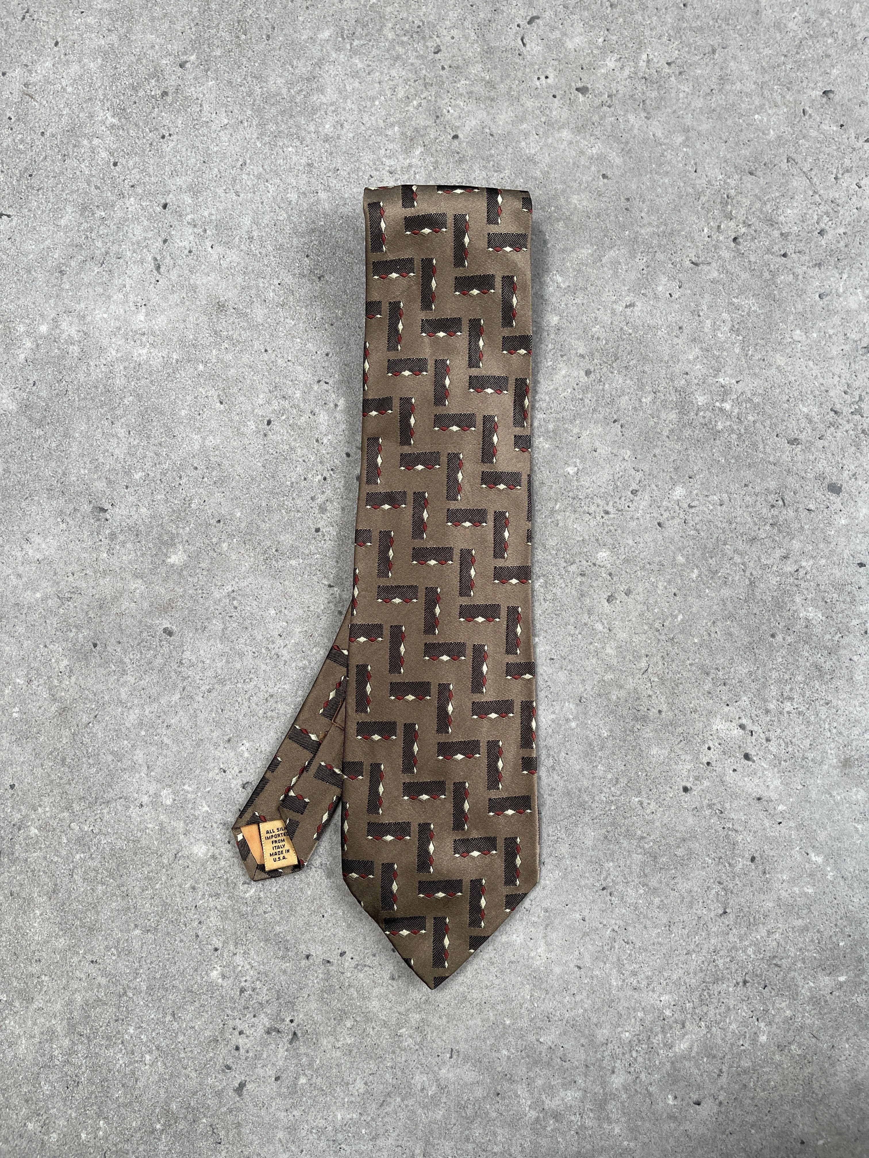 Donna Karen Signature 1990s Pure Silk Print Tie