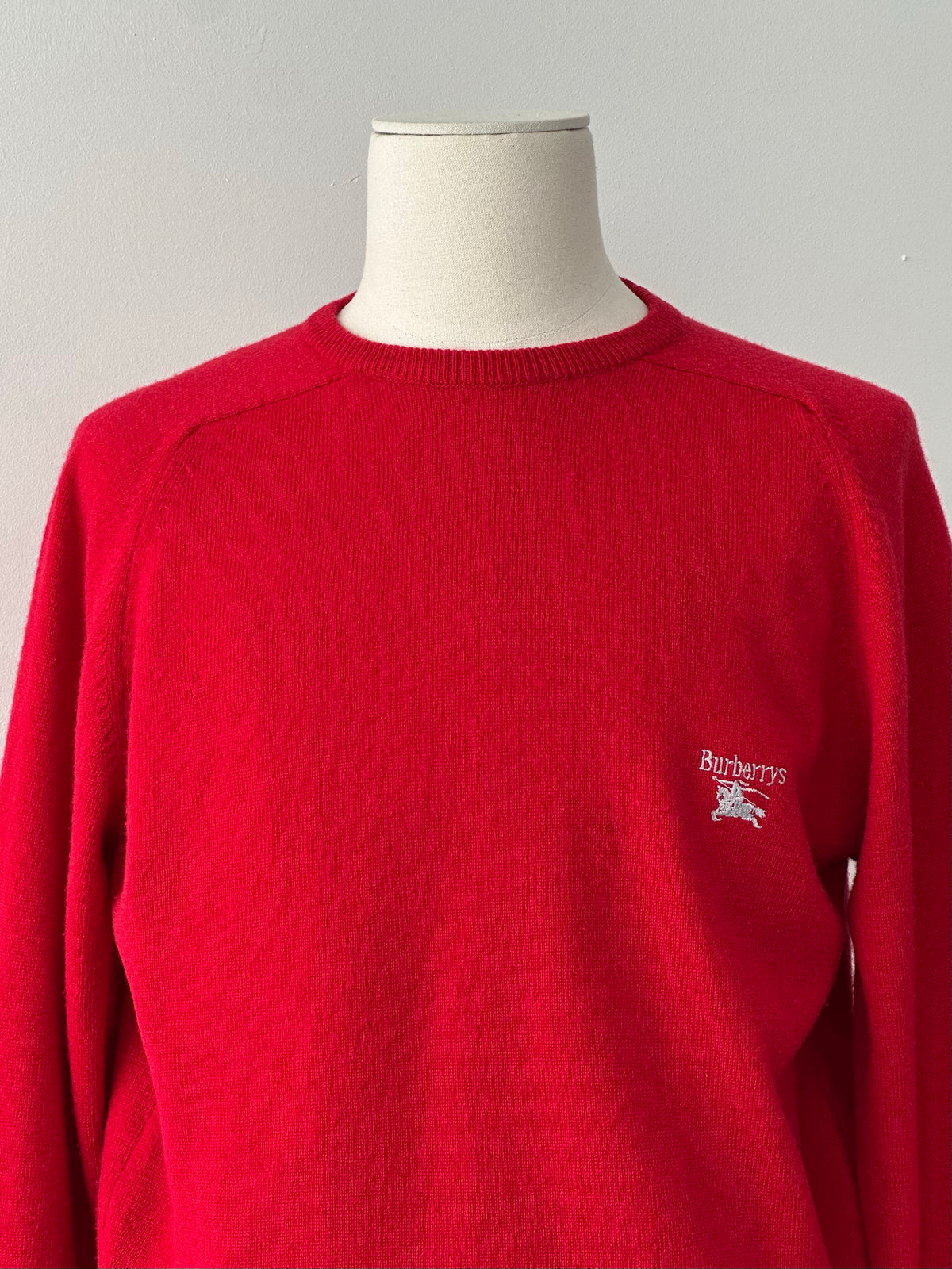 Burberry 1990s Pure Lambswool Logo Knit Jumper - M