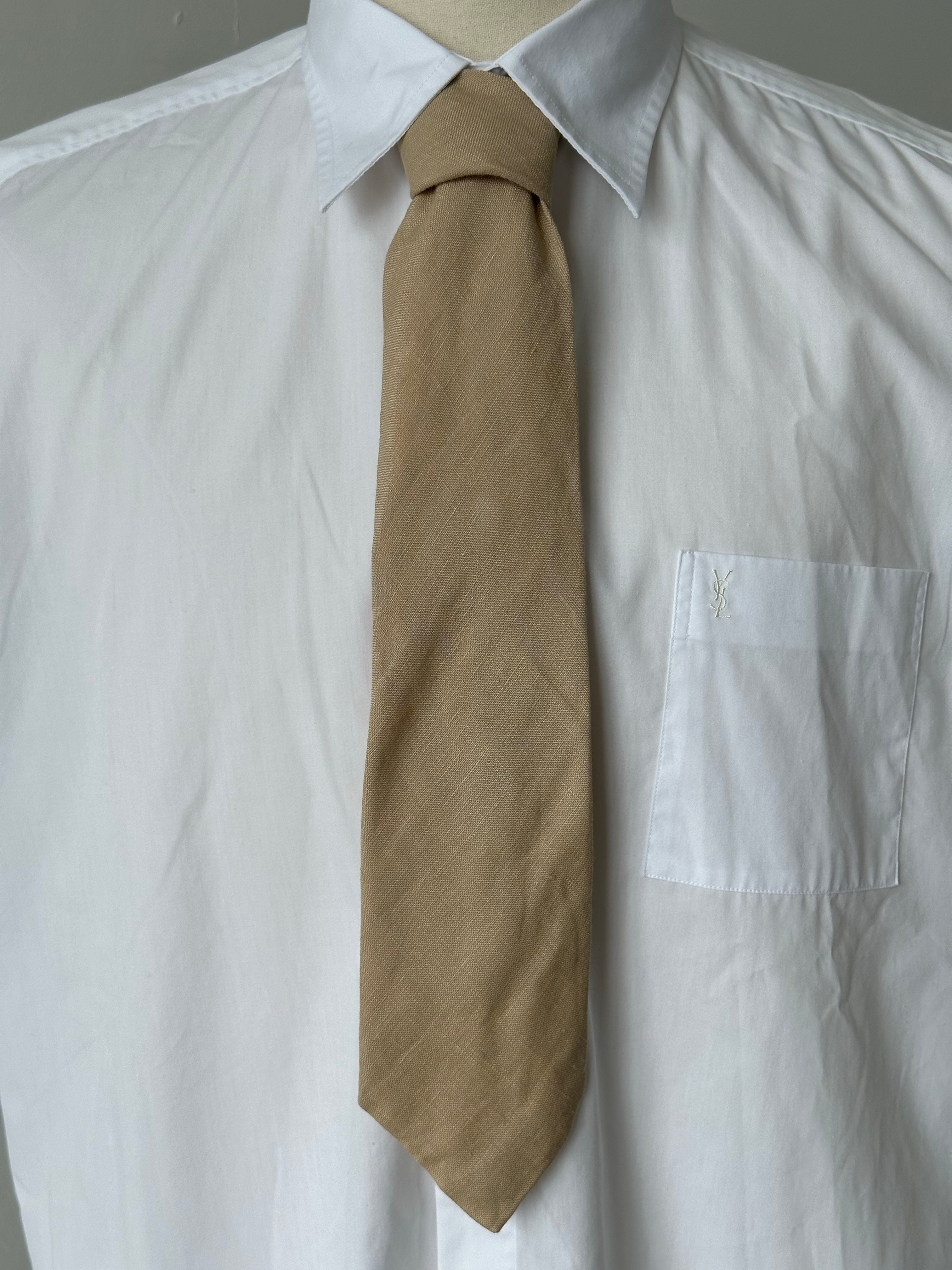 Vintage 1990s Pure Linen Woven Tie
