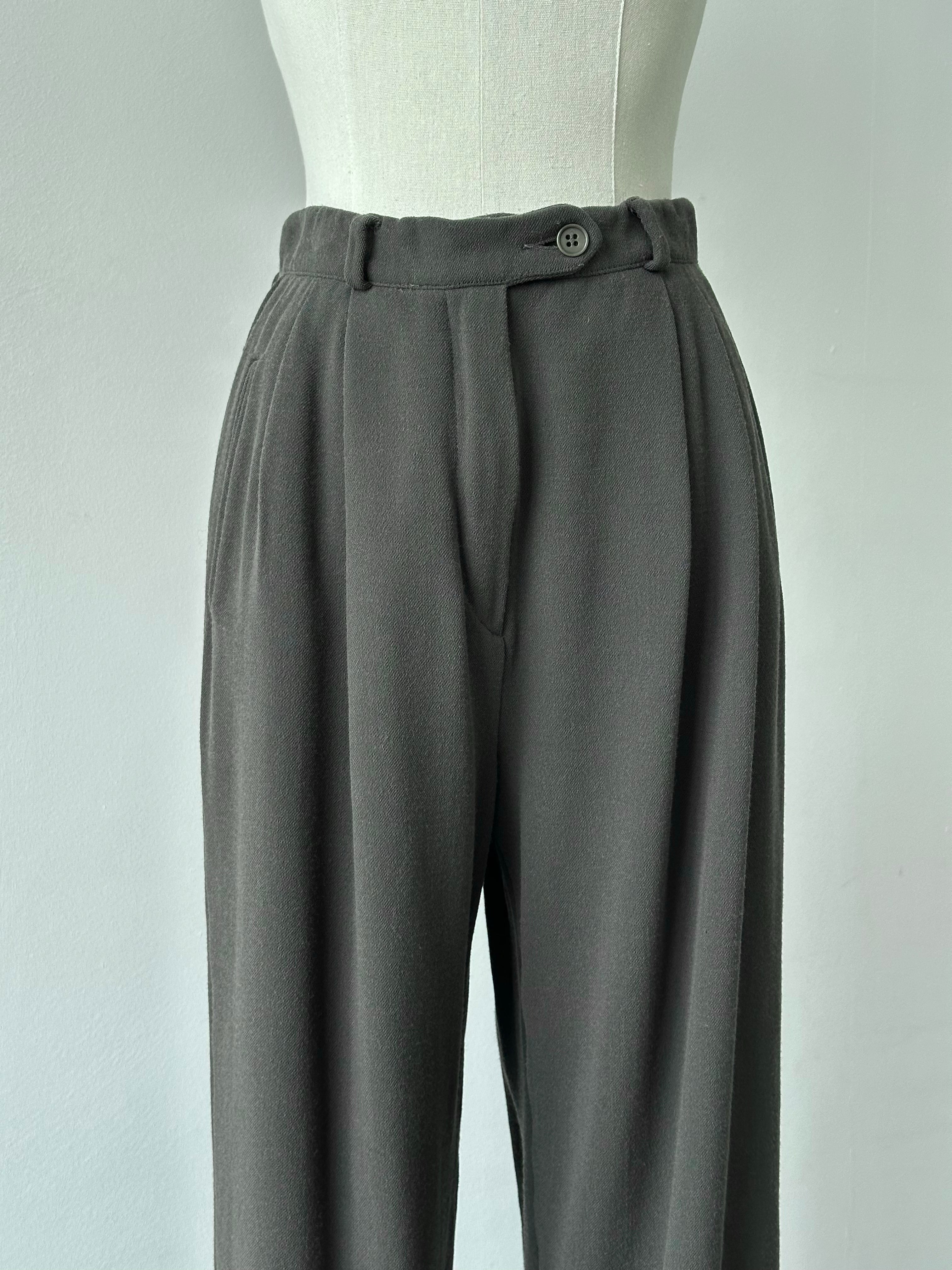 Emporio Armani 1990s Wool Pleated Tailored Trousers - W25