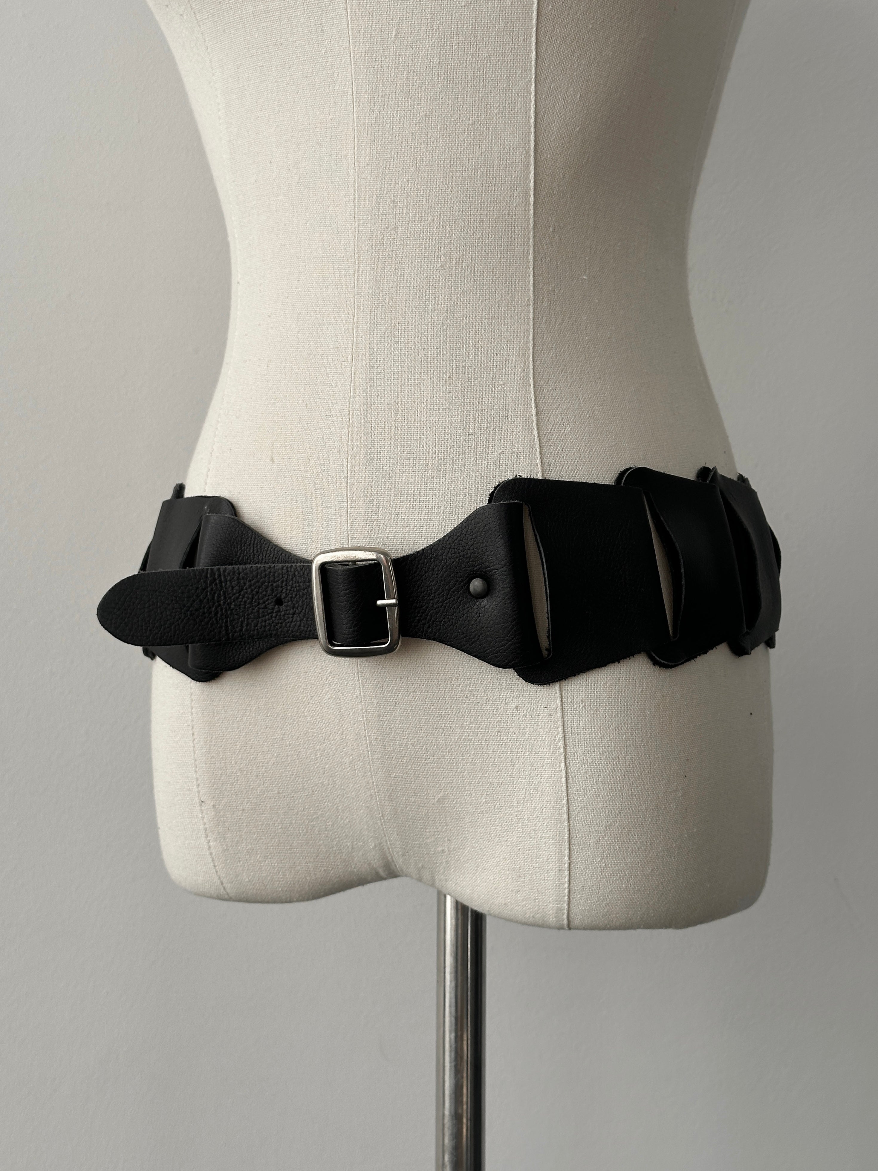 Vintage 2000s Leather Chunky Belt - W34-36