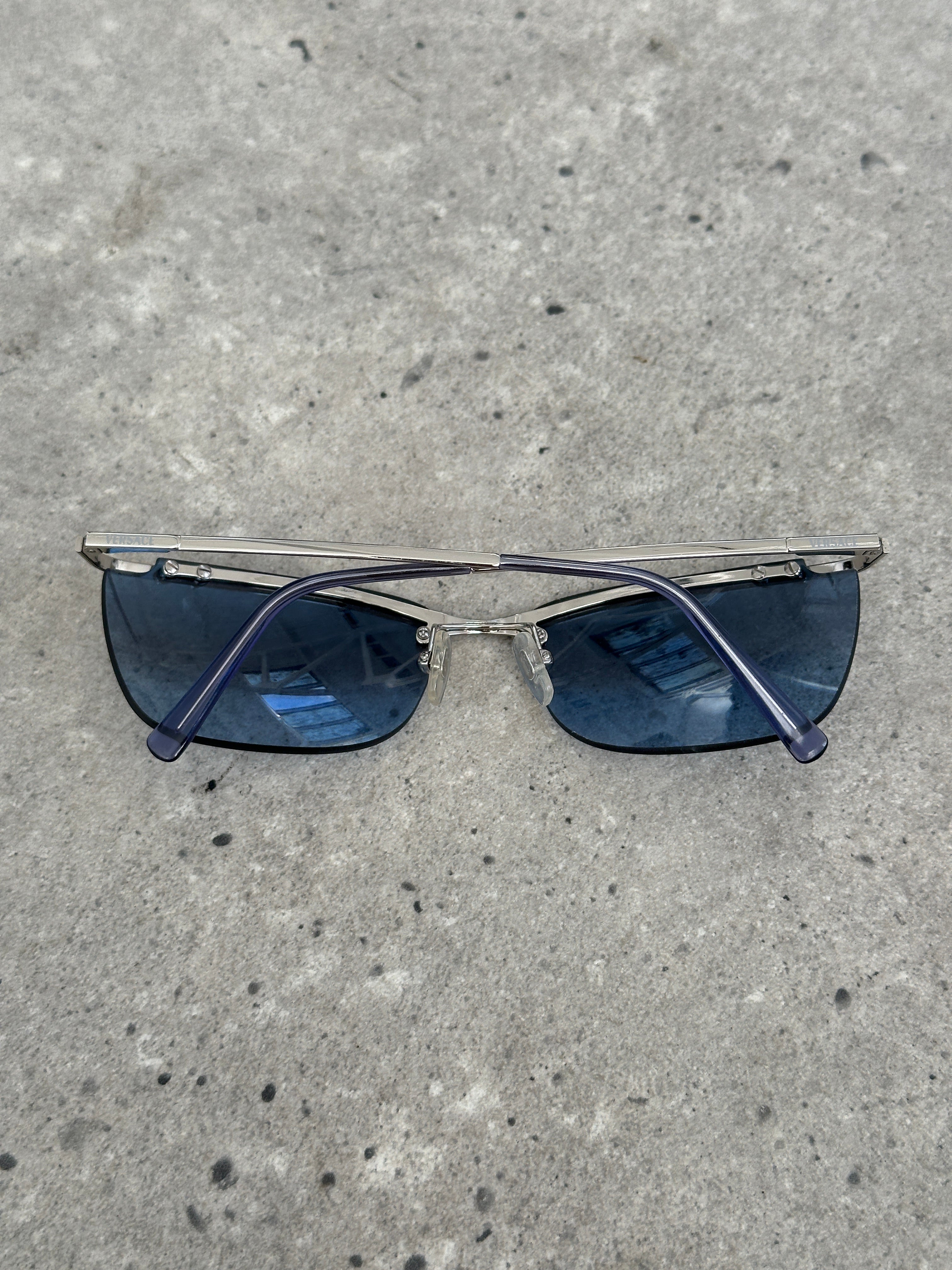 Versace 2000s Rimess Rectangular Sunglasses