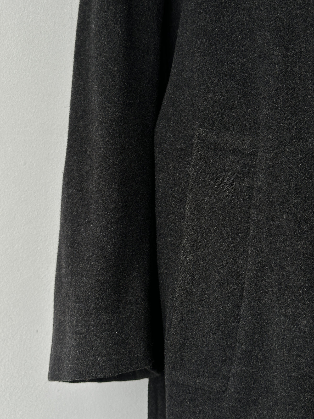 Vintage 1990s Wool Cashmere High Neck Belted Coat - L