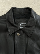 Vintage 1990s Leather Blouson Bomber Jacket - L - SYLK