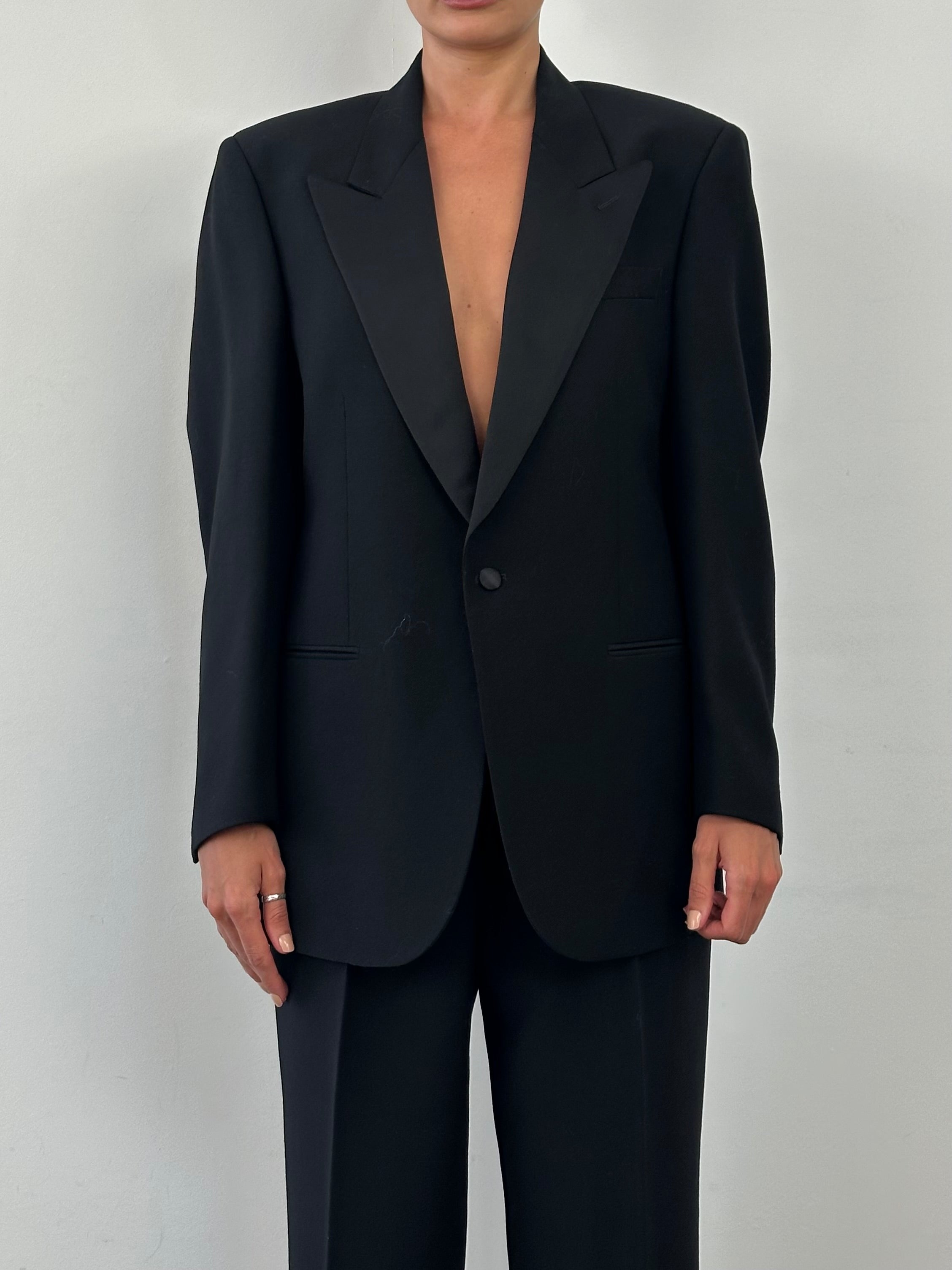Italian Vintage Tuxedo Pure Wool Single Button Suit - 40R/W32 - SYLK