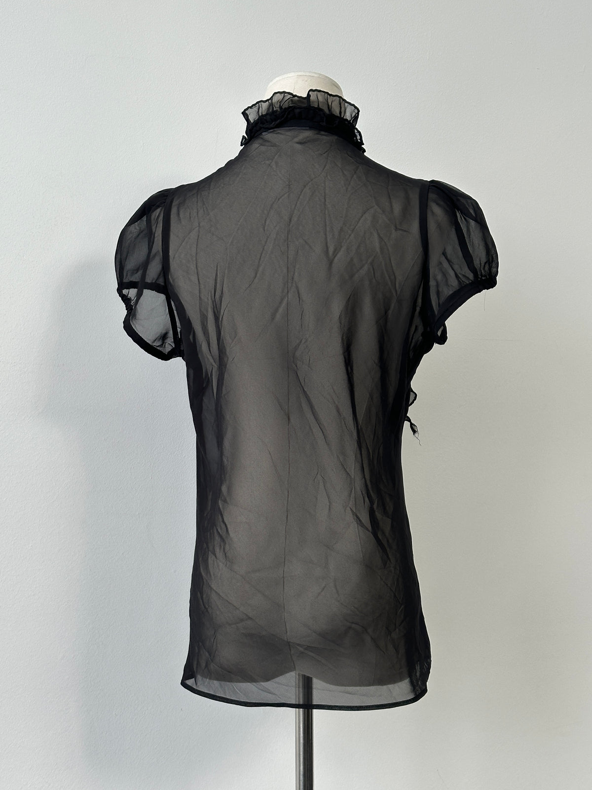 Vintage 2000s Short Sleeve Ruffle Shirt - M