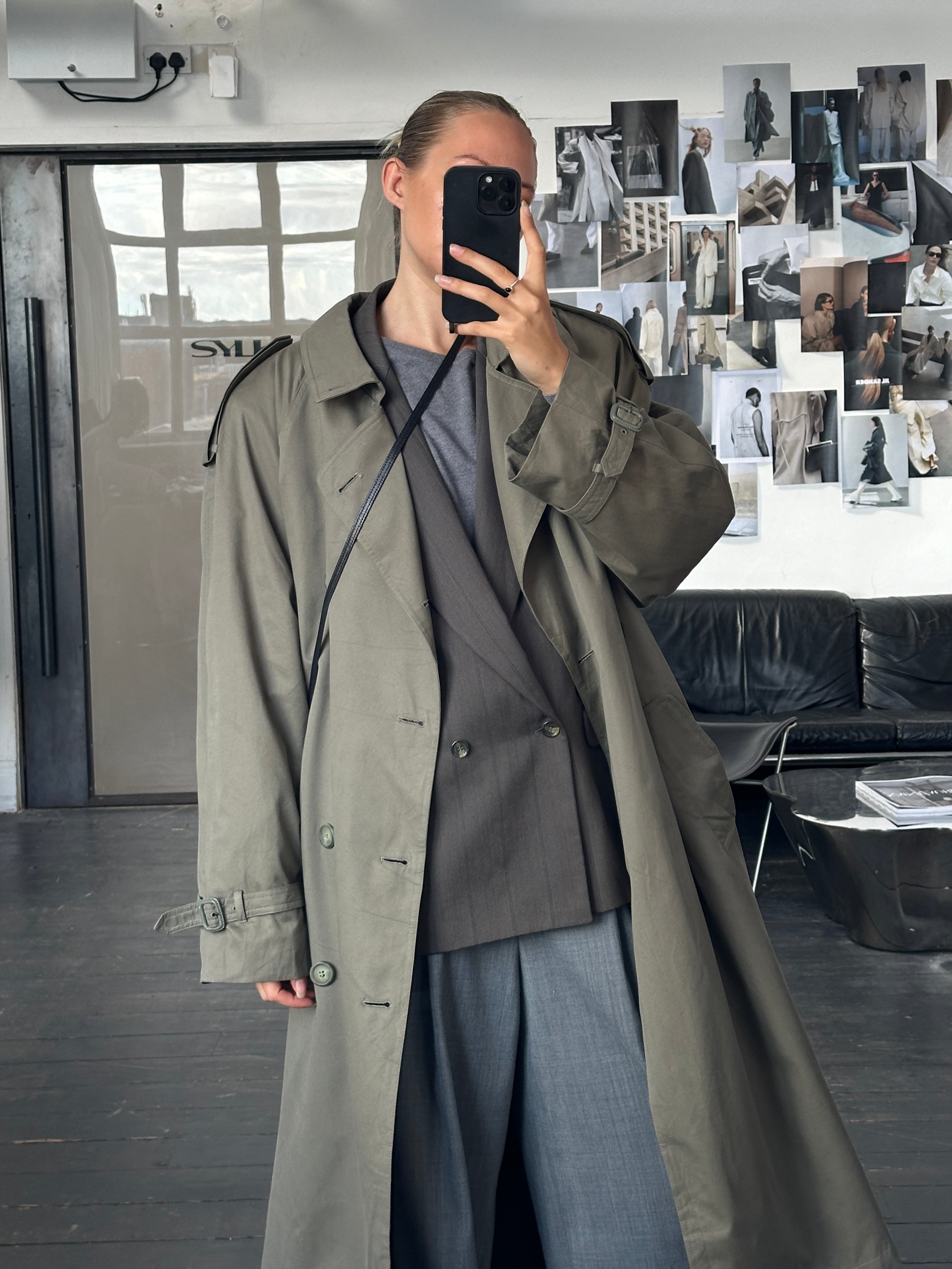 Pierre Balmain 1980s pure wool double-breasted blazer in size 40S/L, shown on a hanger with classic tailored details.