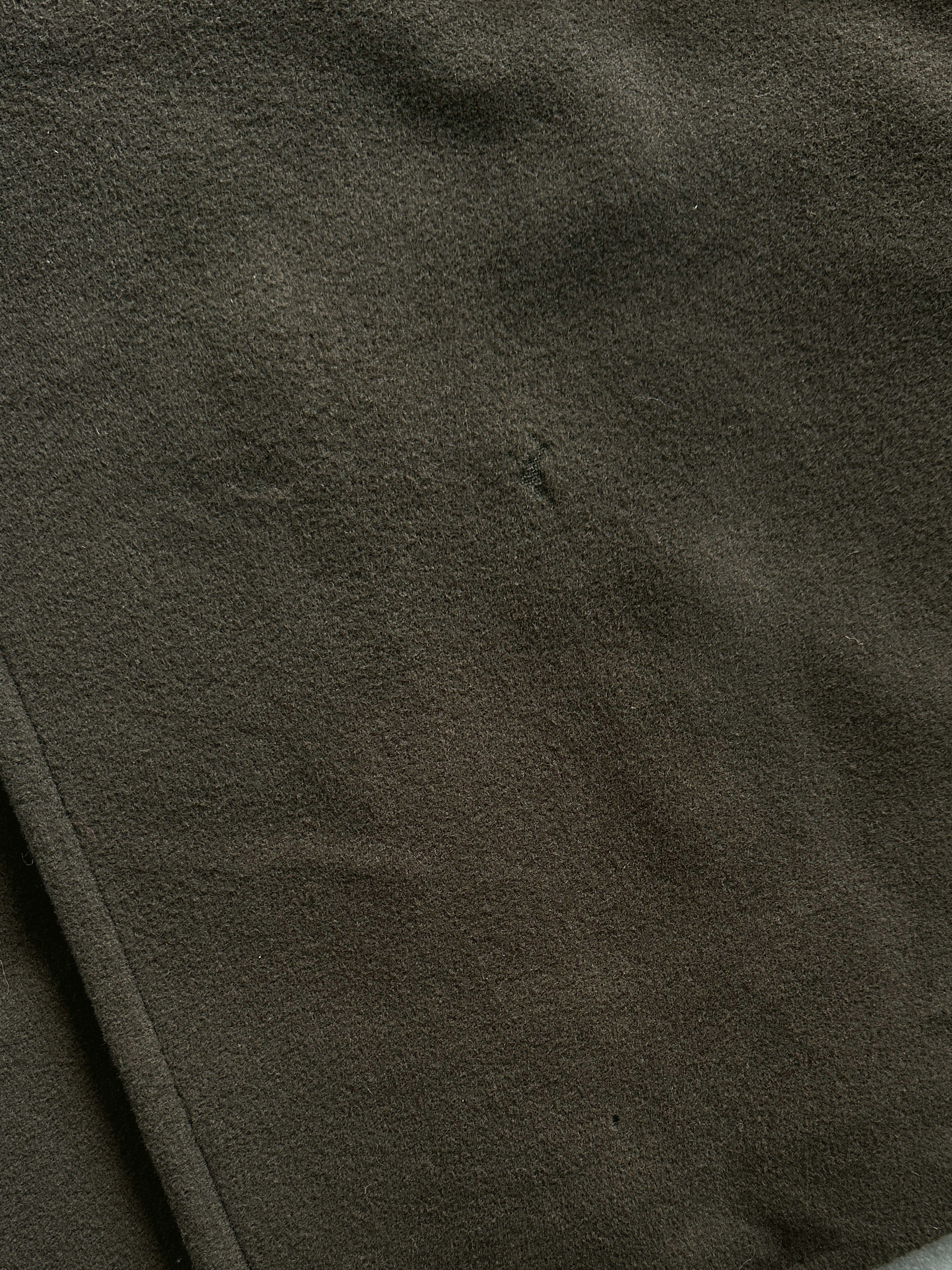 Vintage double-breasted floor-length wool cashmere coat with belt, in XL size, featuring classic style and warm, luxurious fabric.