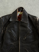 Vintage Distressed Leather Jacket - S/M - SYLK