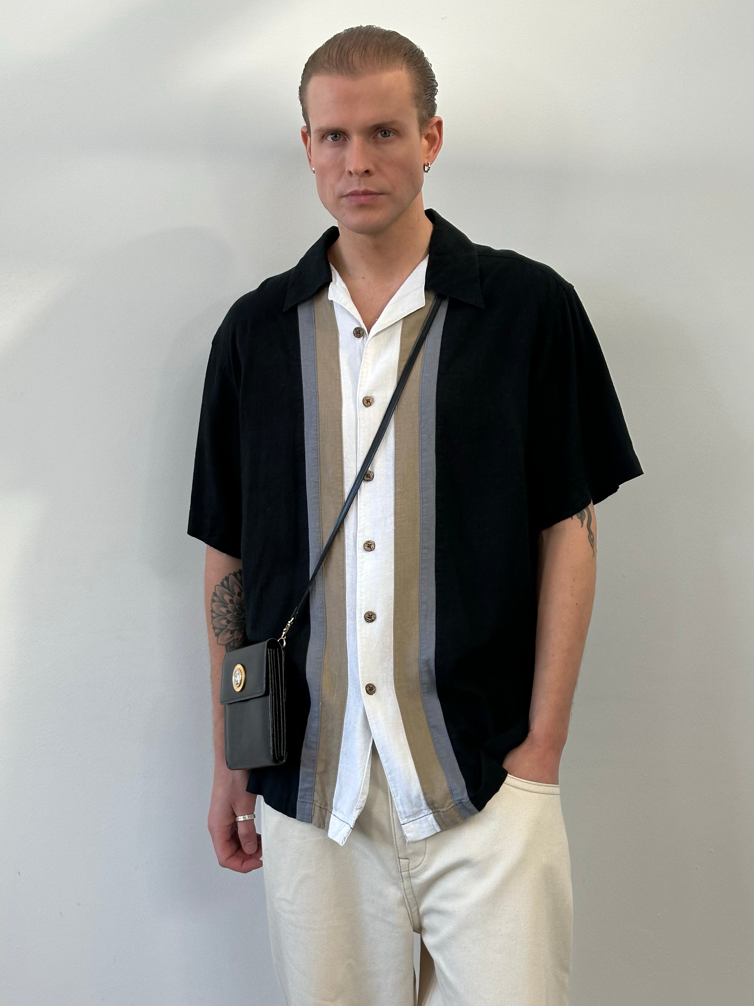Vintage 1990s Linen Woven Shirt - XL